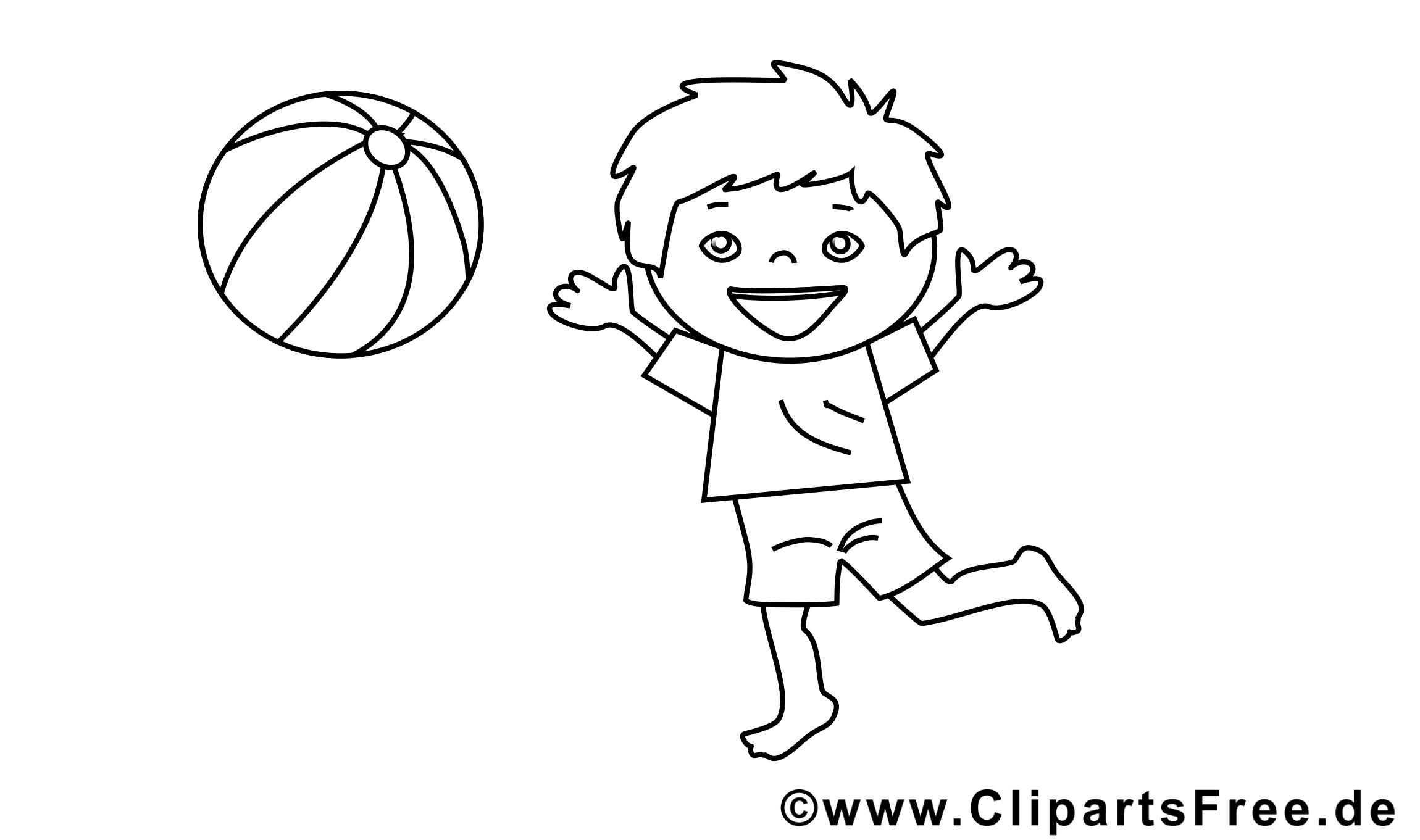 Jouer au ballon coloriage - Maternelle cliparts Kopie