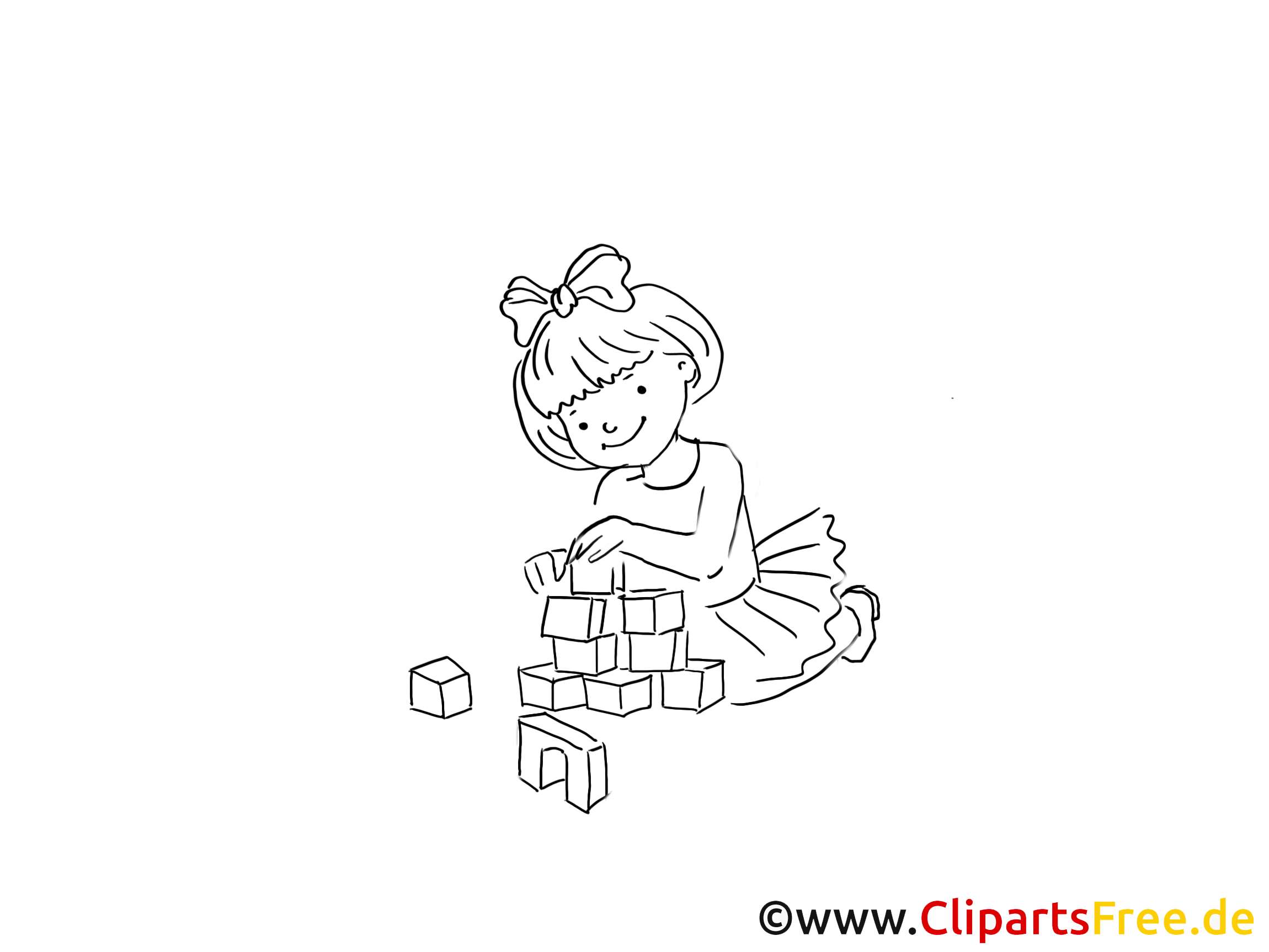 Jouer aux cubes dessins gratuits - Maternelle clipart