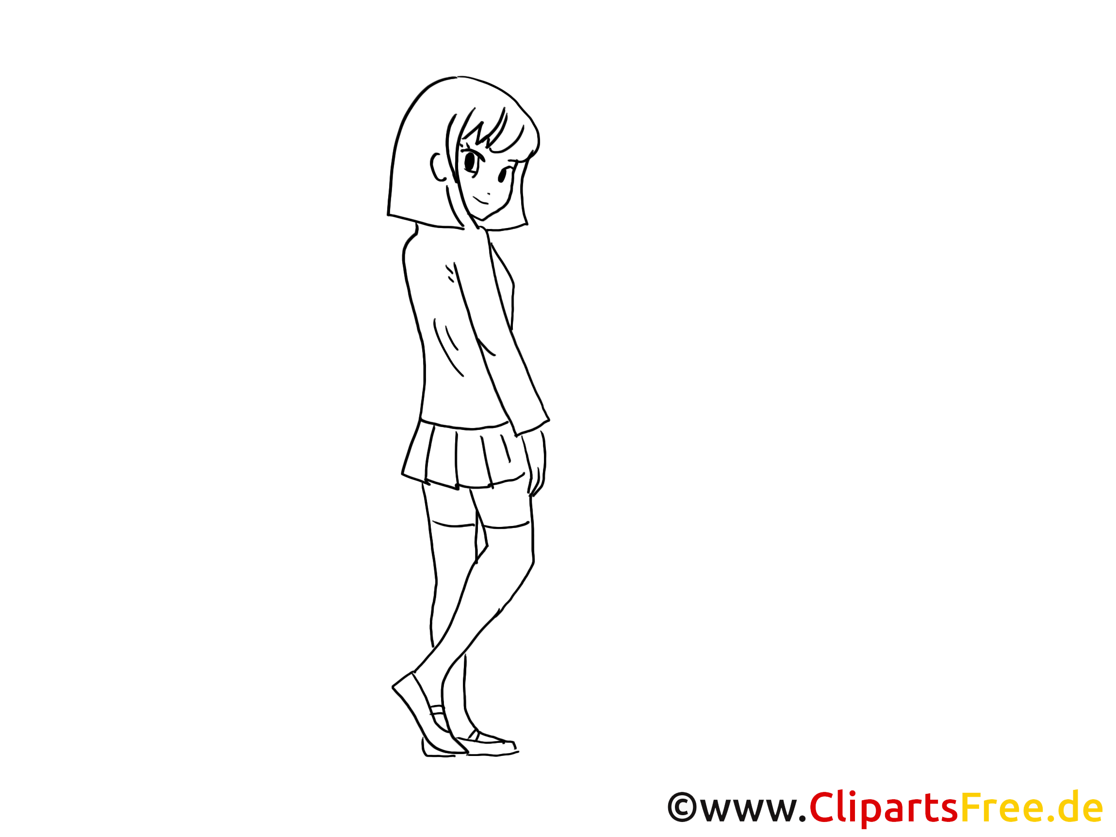 Clipart manga à imprimer - Femme dessins