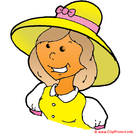 Fille au chapeau clipart gratuit