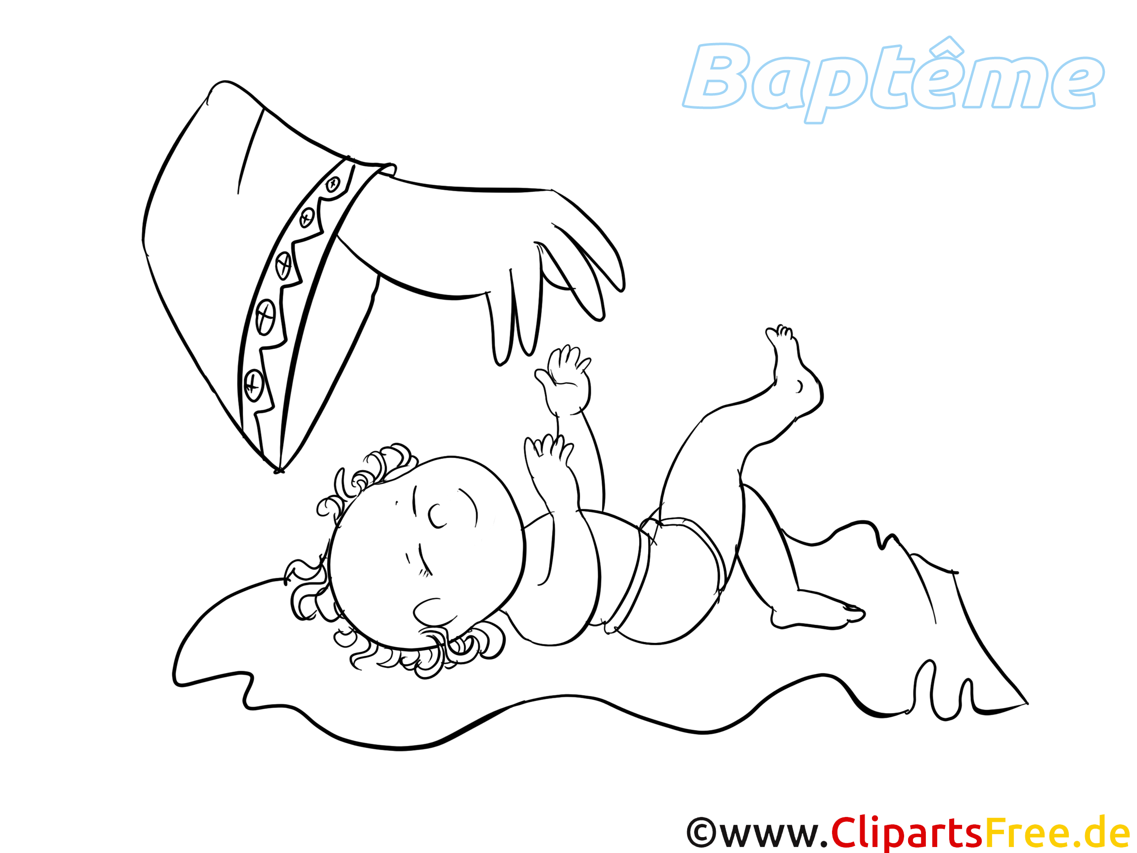 Baptême coloriage - Bébé dessin