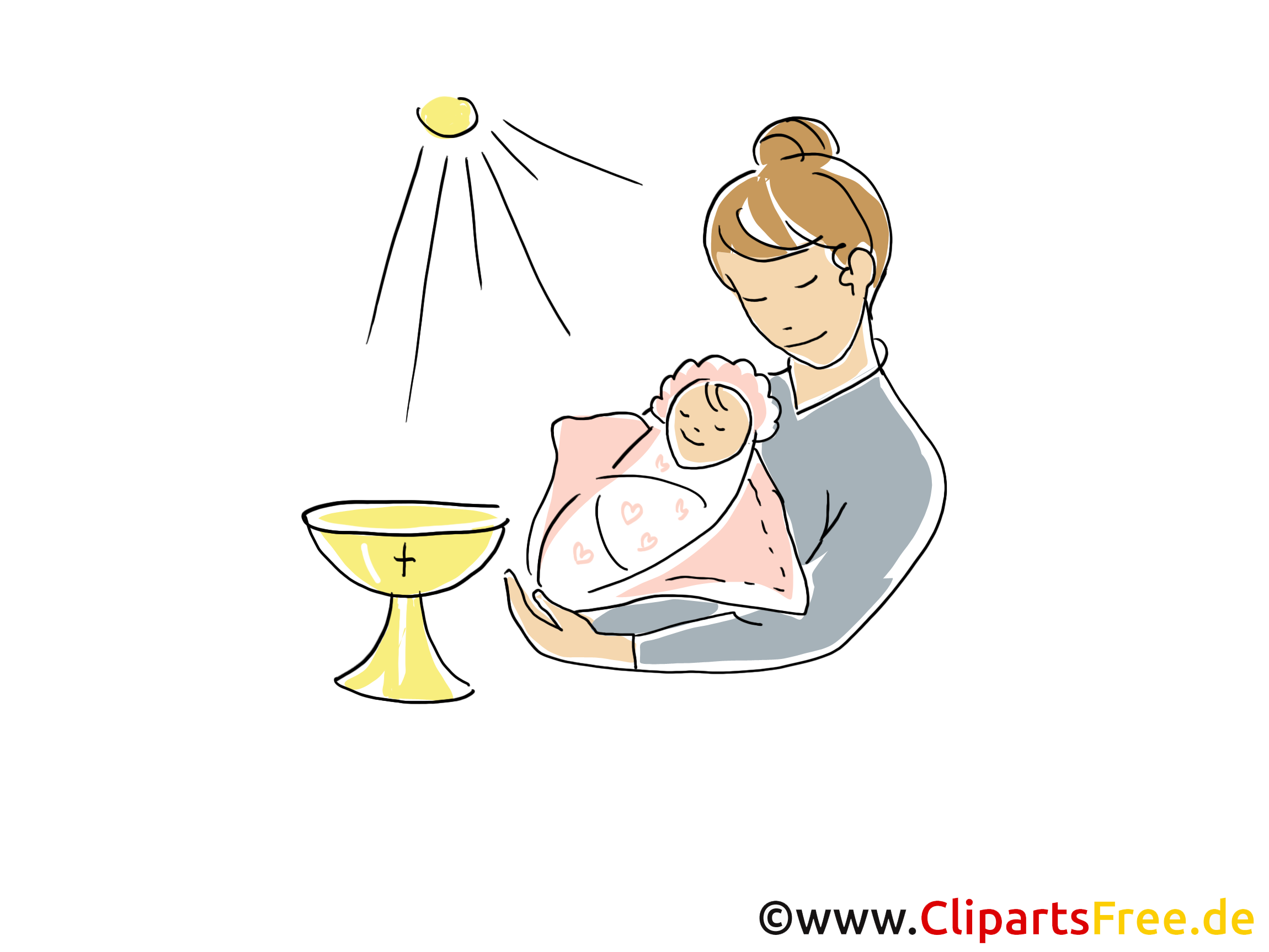 Mère image à télécharger - Baptême clipart