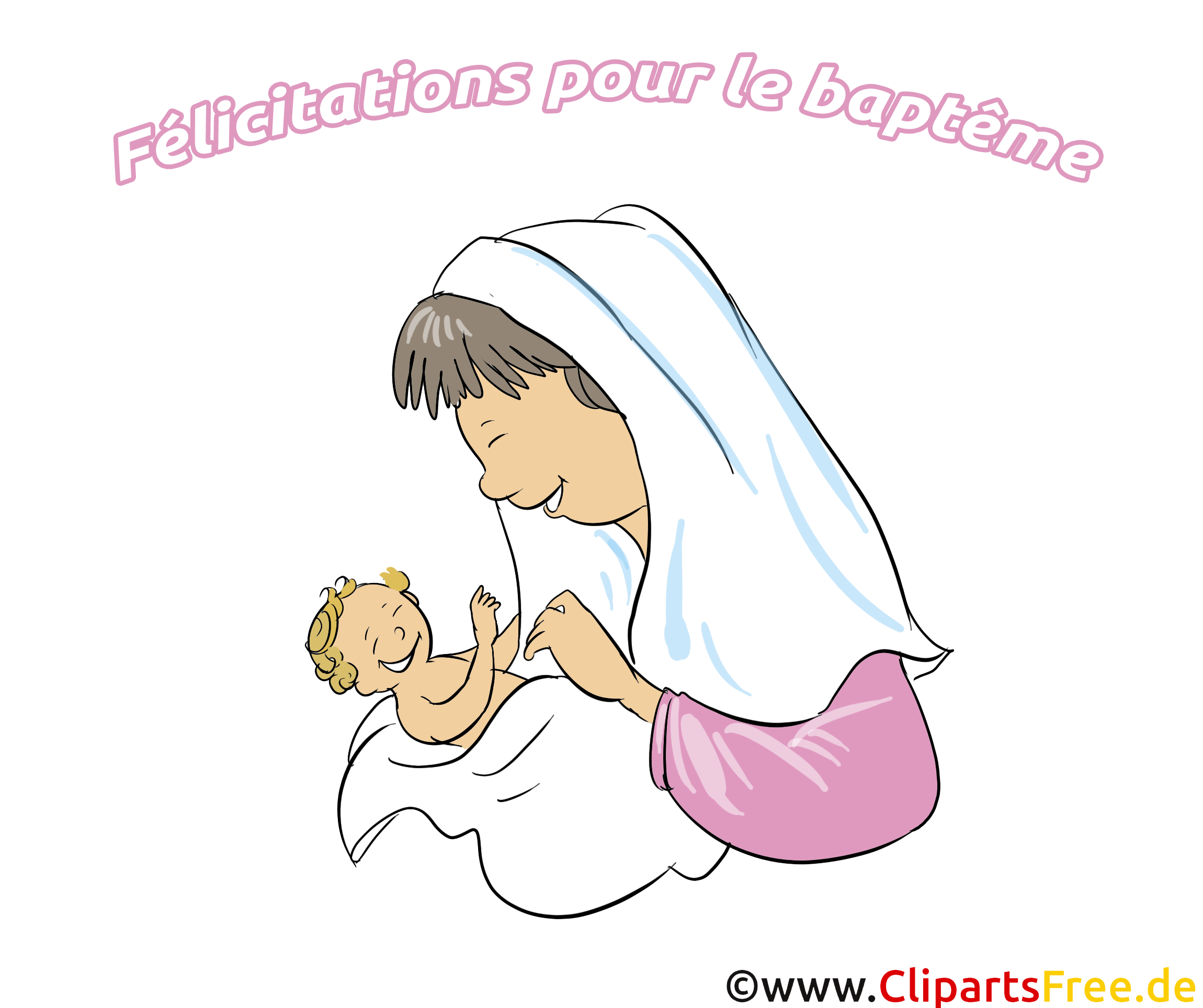 Mère image gratuite - Baptême illustration