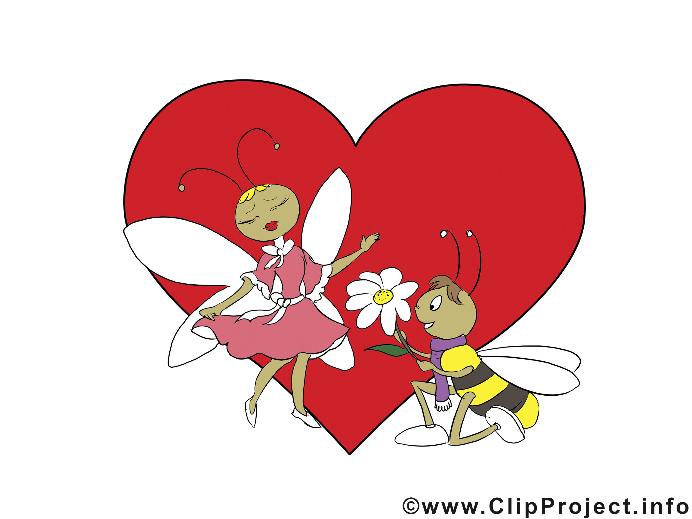Abeilles dessin gratuit - Saint-Valentin clip arts
