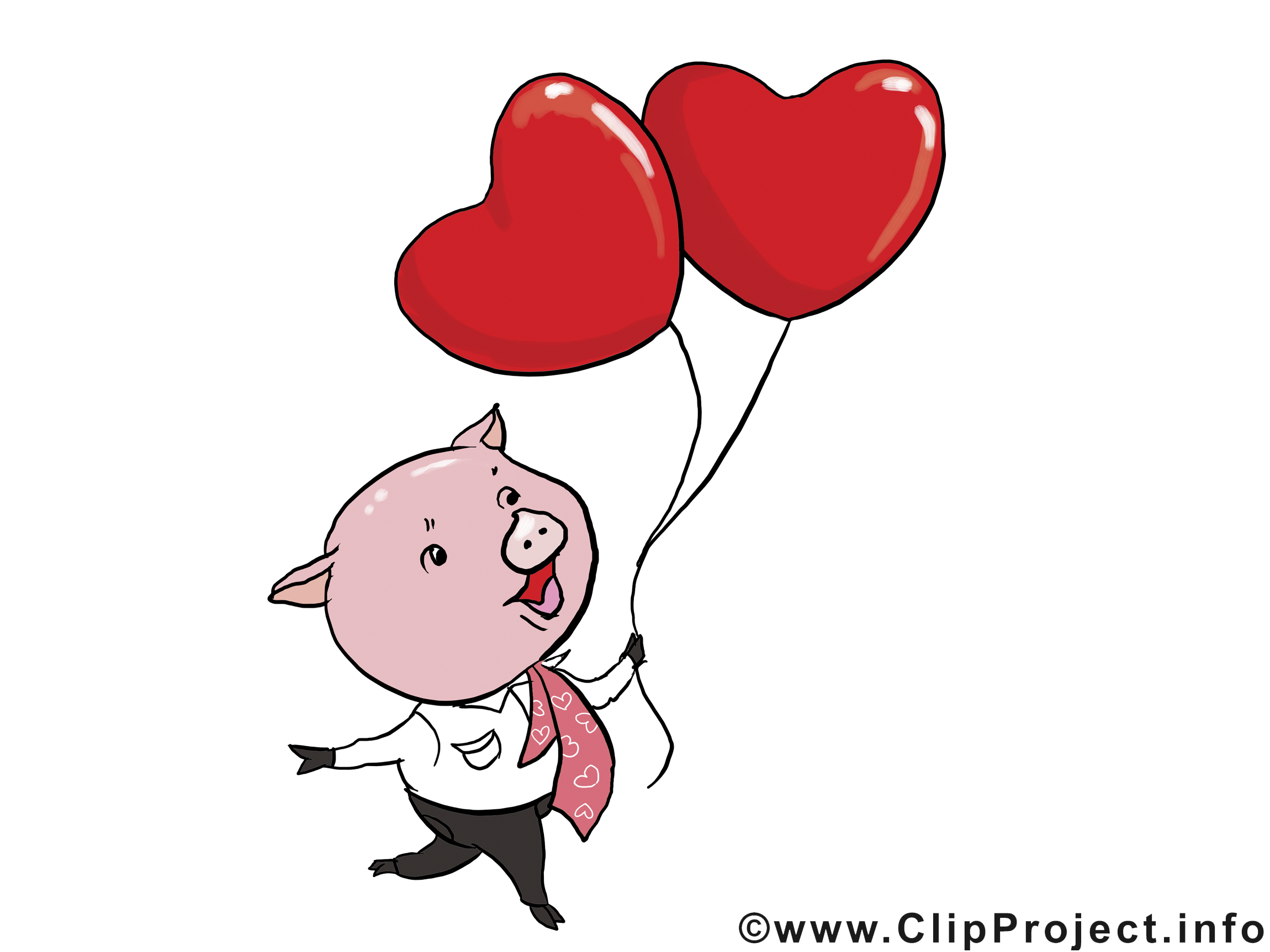 Cochon Saint-Valentin image gratuite