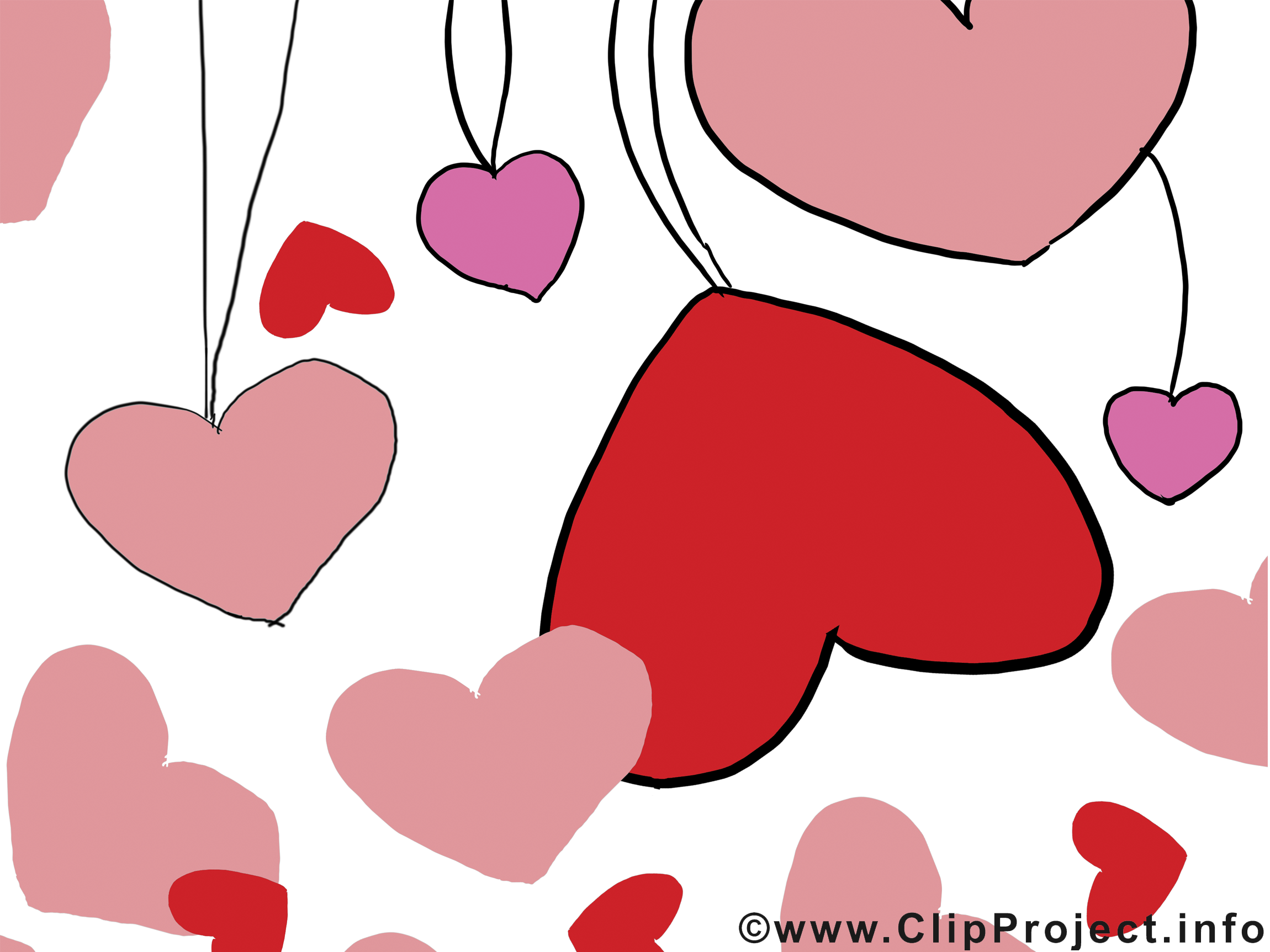 Coeurs illustration - Saint-Valentin carte gratuite