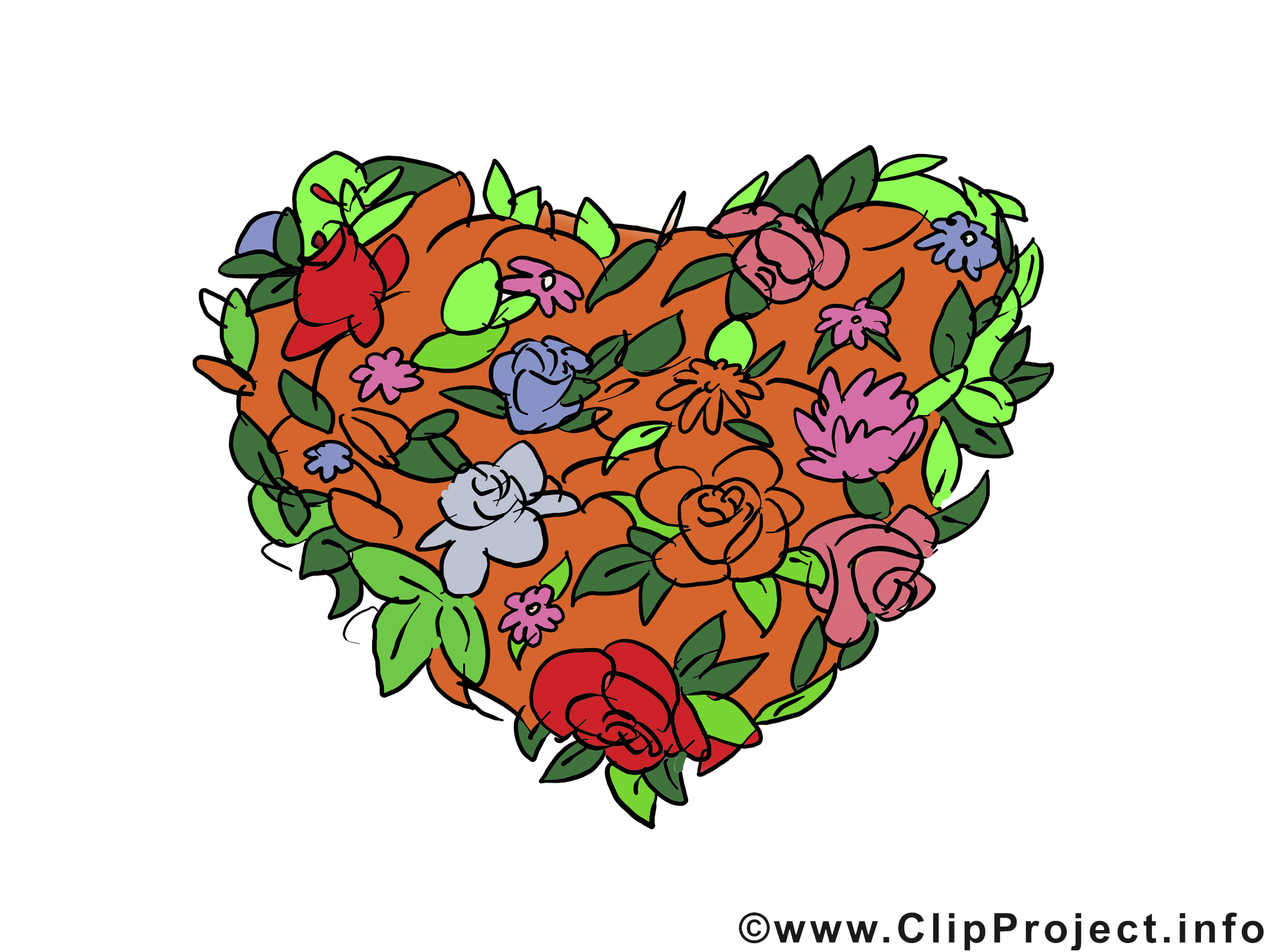 Fleurs clipart gratuit - Coeur dessins gratuits
