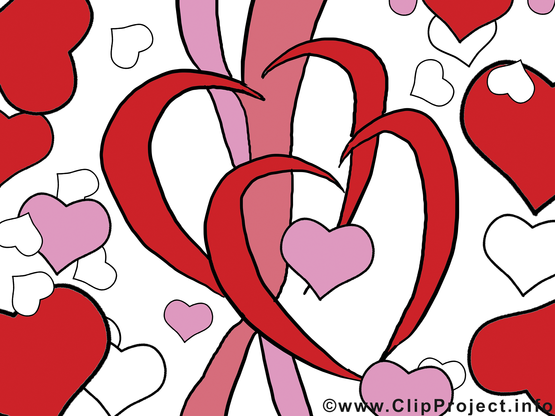 Saint-Valentin dessin gratuit - Coeurs image