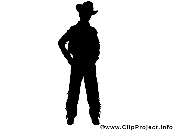 Cow-boy image à télécharger - Silhouette clipart