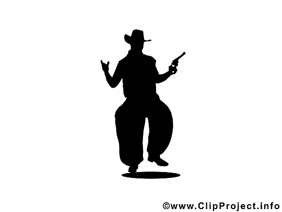 Cow-boy images - Silhouette clip art gratuit