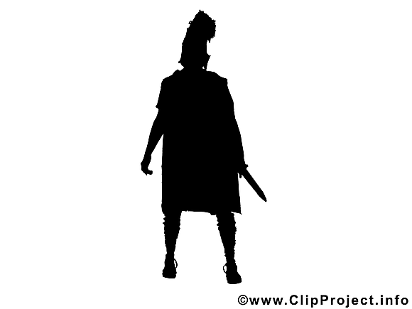 Gladiateur clip art gratuit - Silhouette dessin