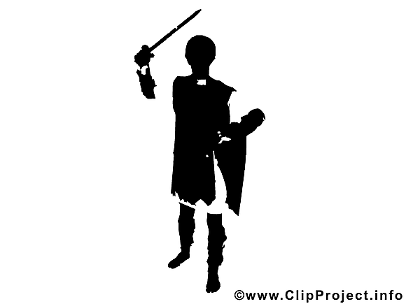 Mousquetaire illustration - Silhouette clipart