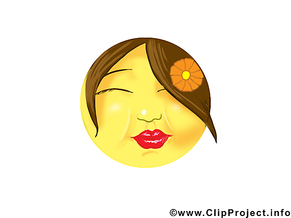 Bisou smiley cliparts gratuis