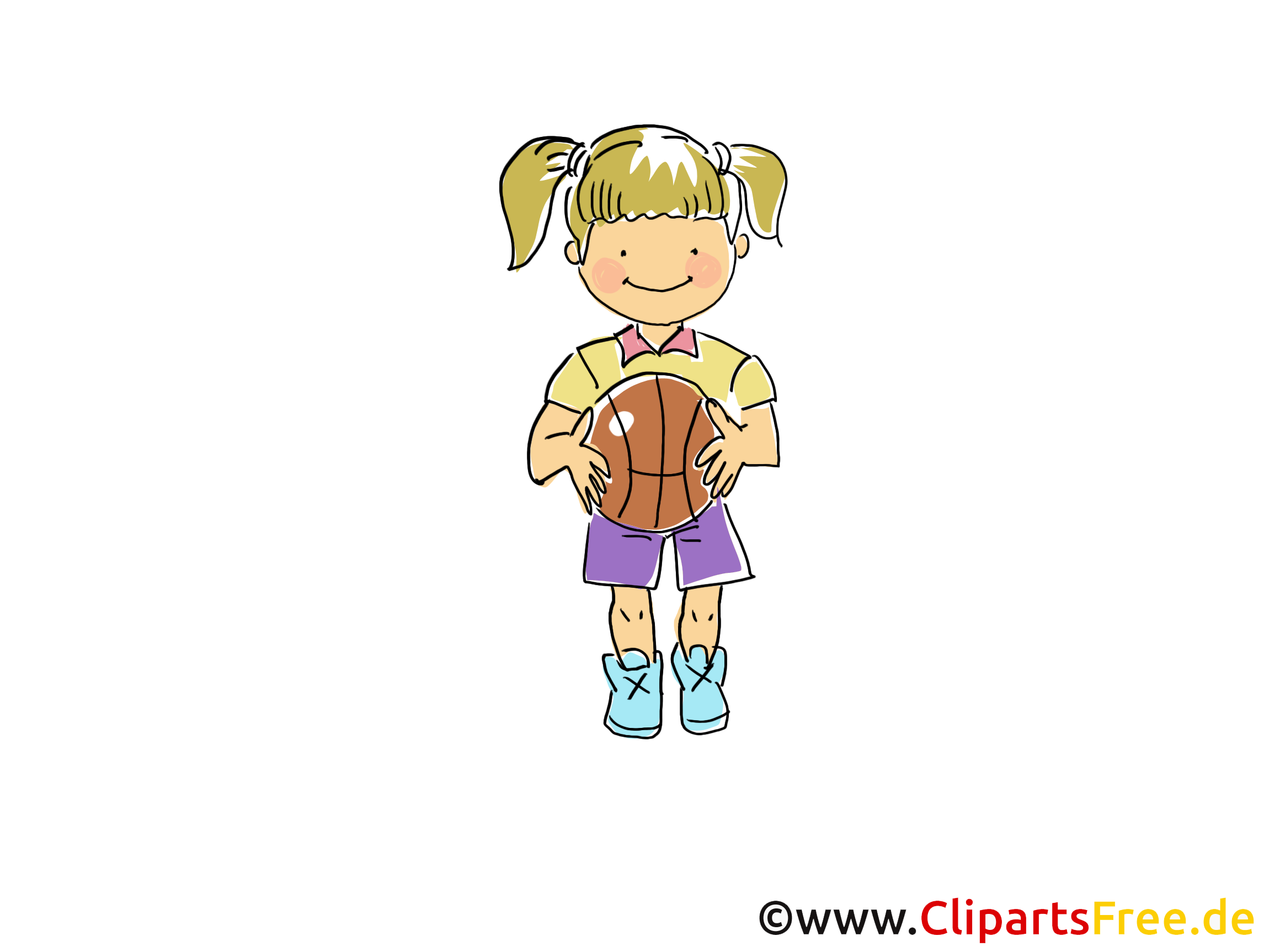 Basket-ball clipart - Fille balle dessins gratuits