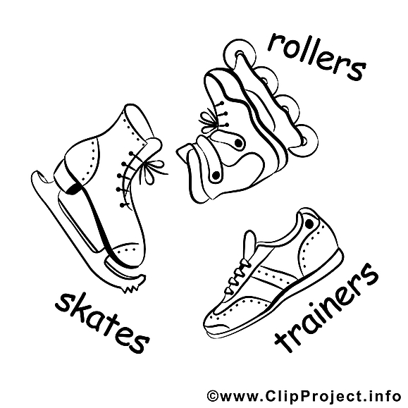 Patins clip art gratuit - Chaussures de sport dessin