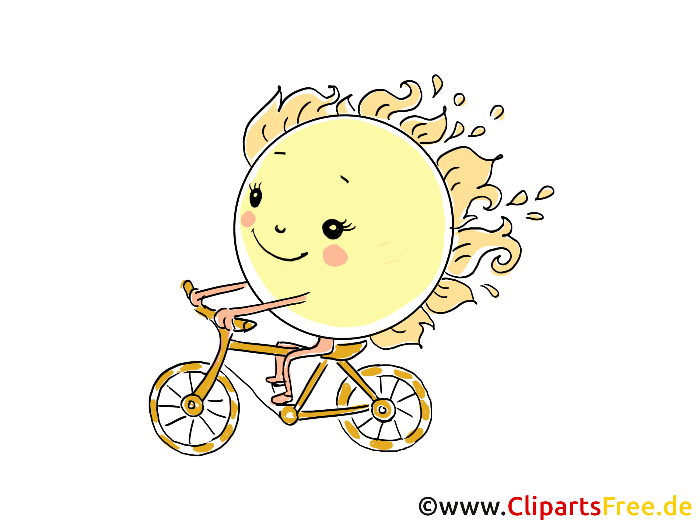 Bicyclette dessin - Soleil cliparts à télécharger