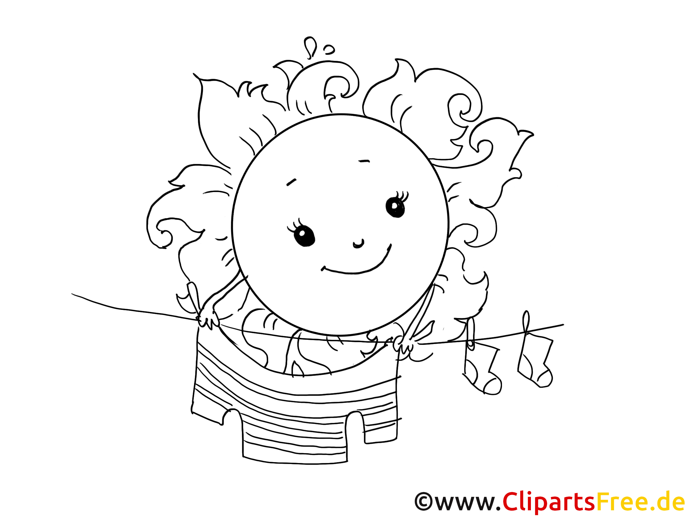 Linge image à imprimer – Soleil clipart