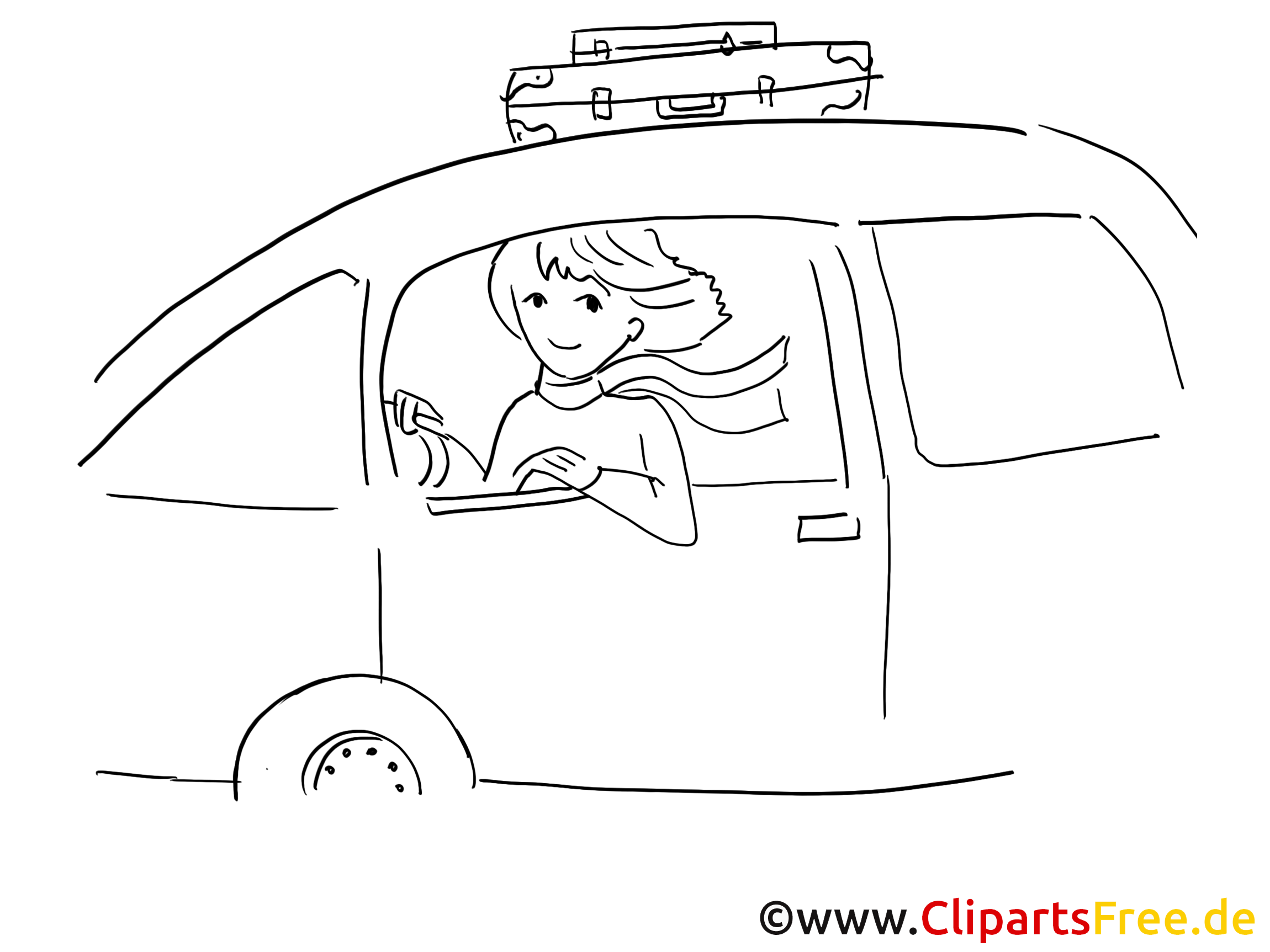 Femme en voiture clipart gratuit à télécharger