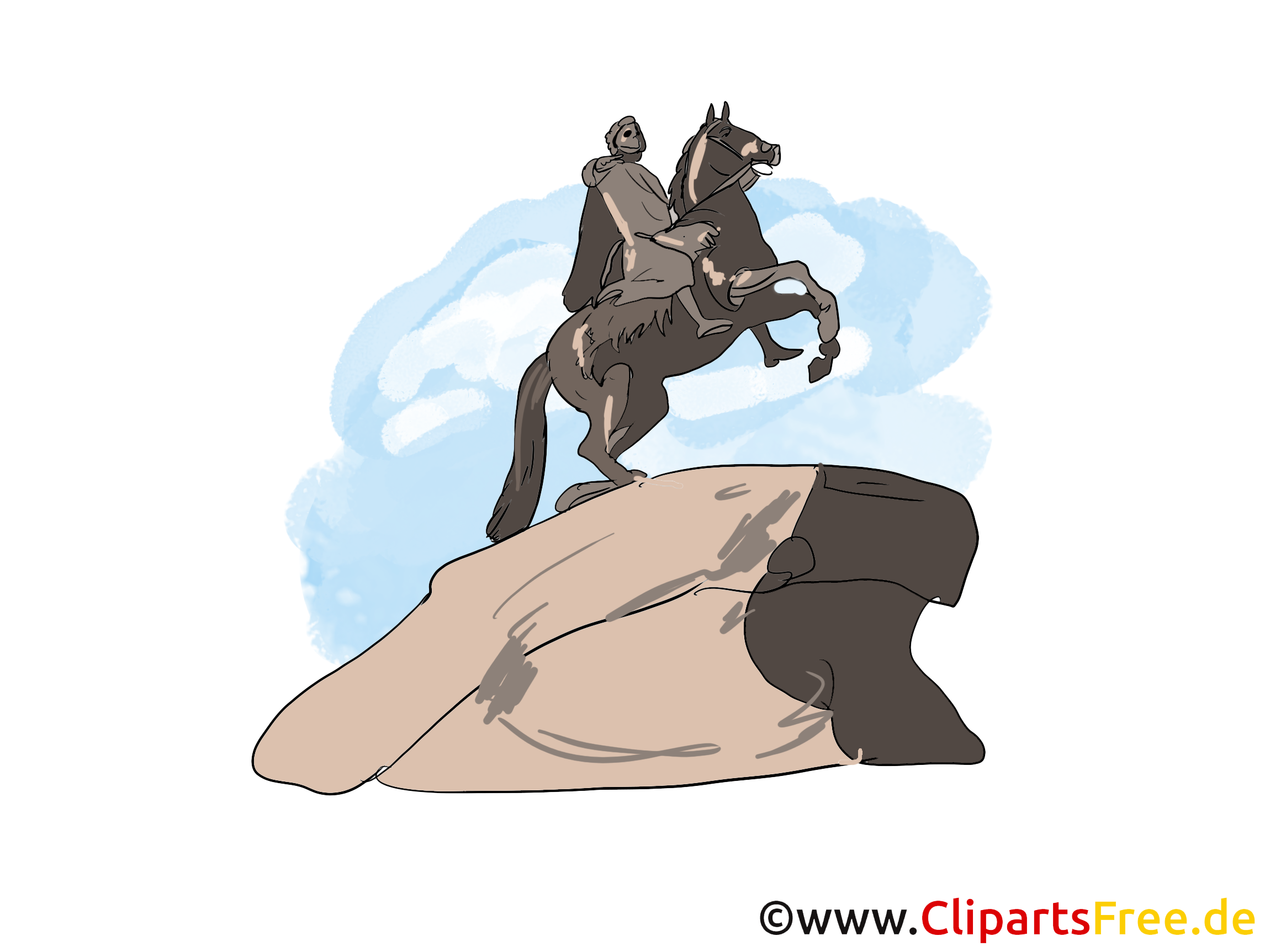 Cavalier de bronze clipart gratuit à télécharger