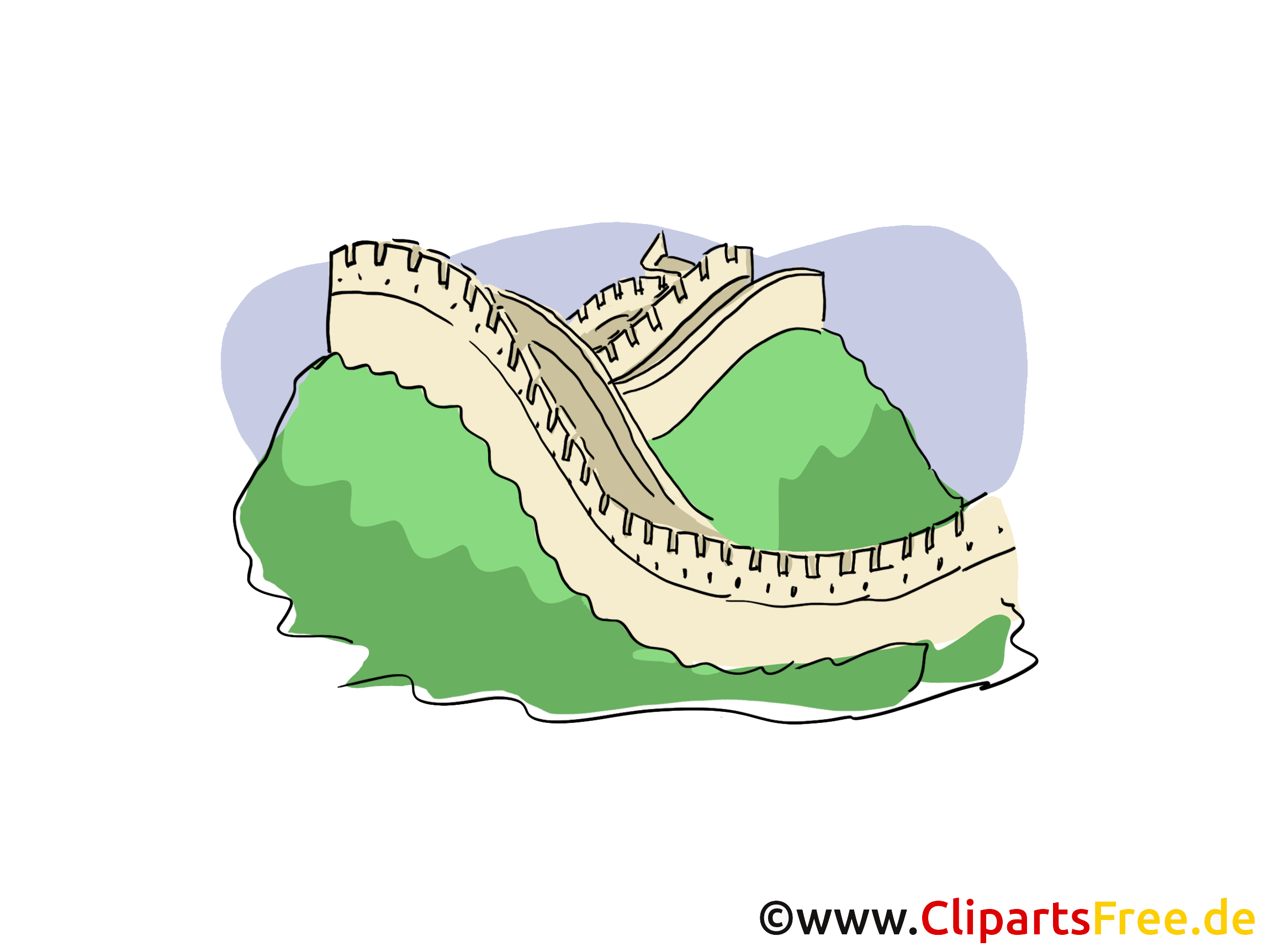 Chine clipart gratuit - Grande muraille cartes gratuites