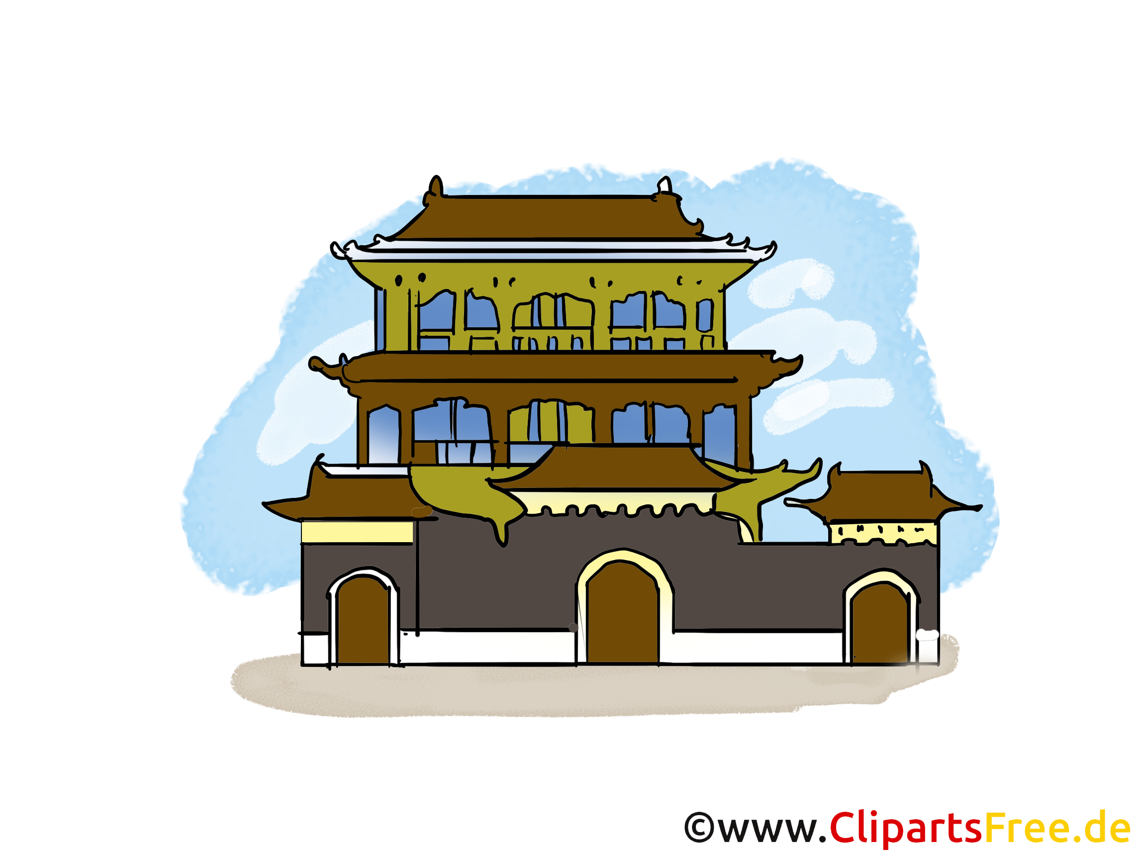 Chine dessin à télécharger - Temple images