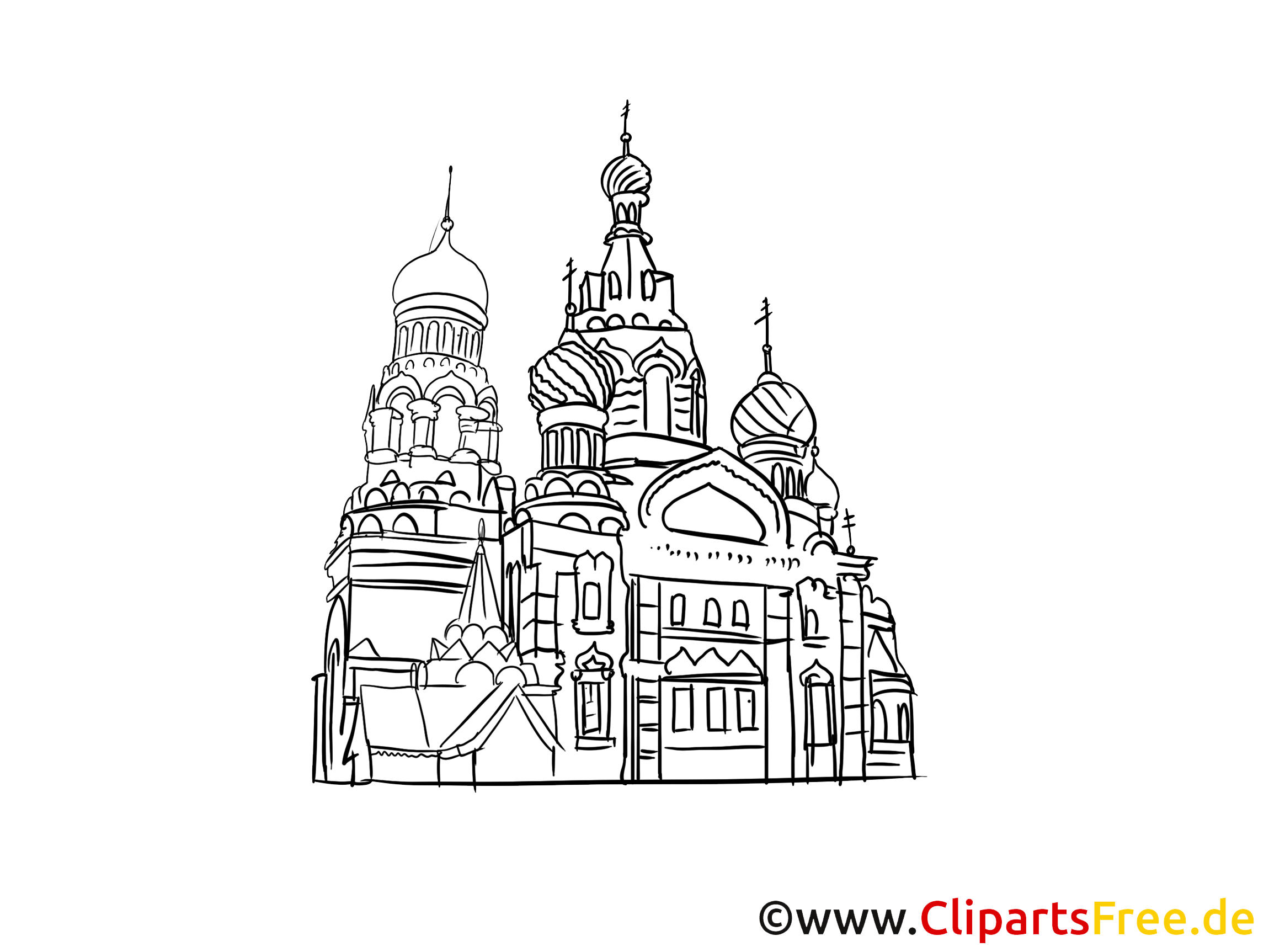 Moscou image à colorier - Cathédrale cartes gratuites