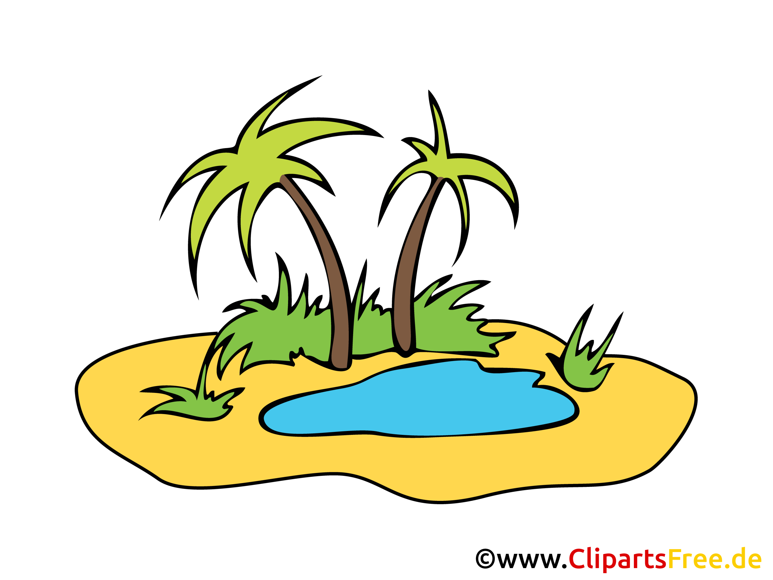 Oasis clip art – Palmier image gratuite