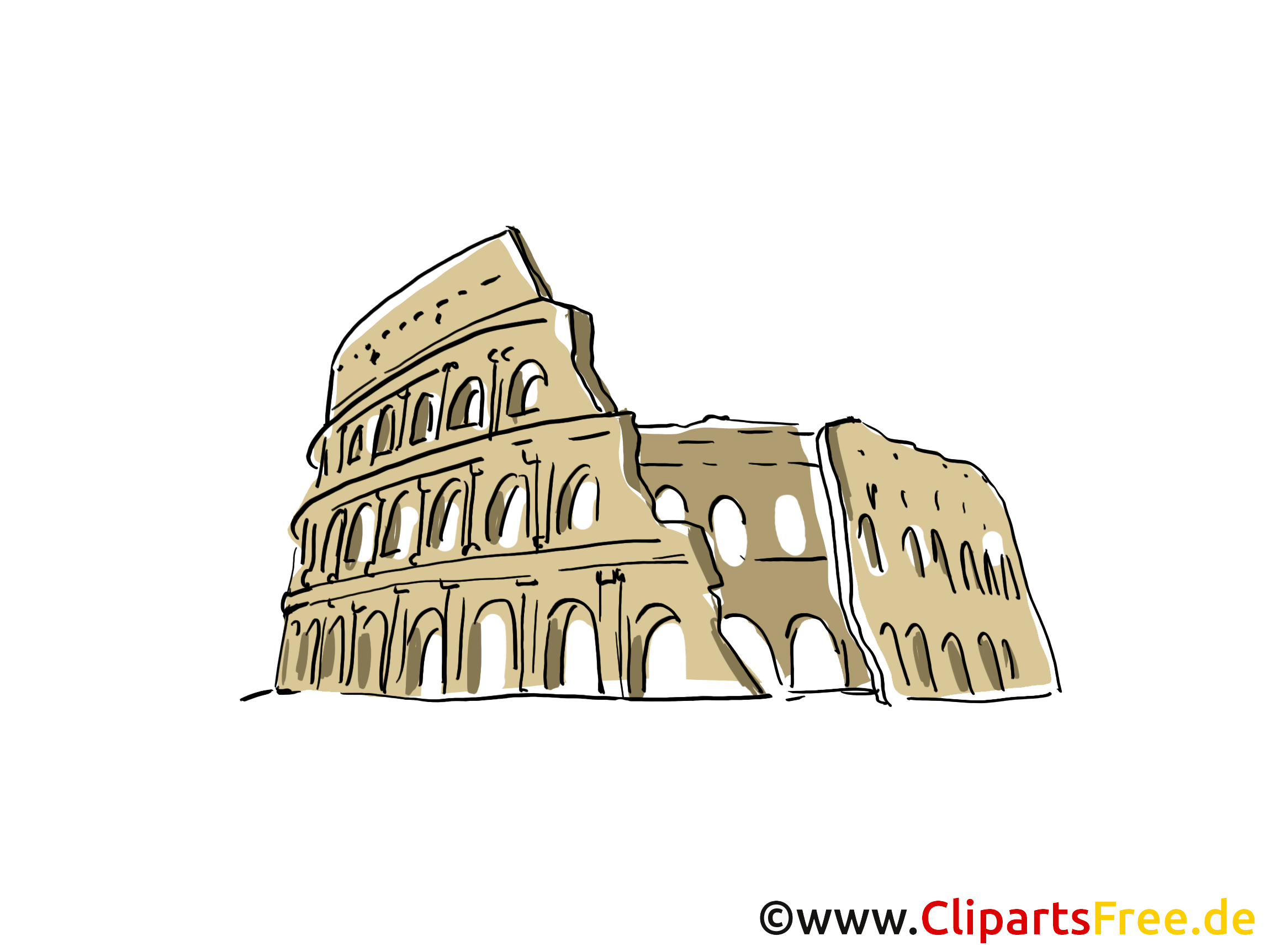 Rome illustration gratuite - Colisée clipart