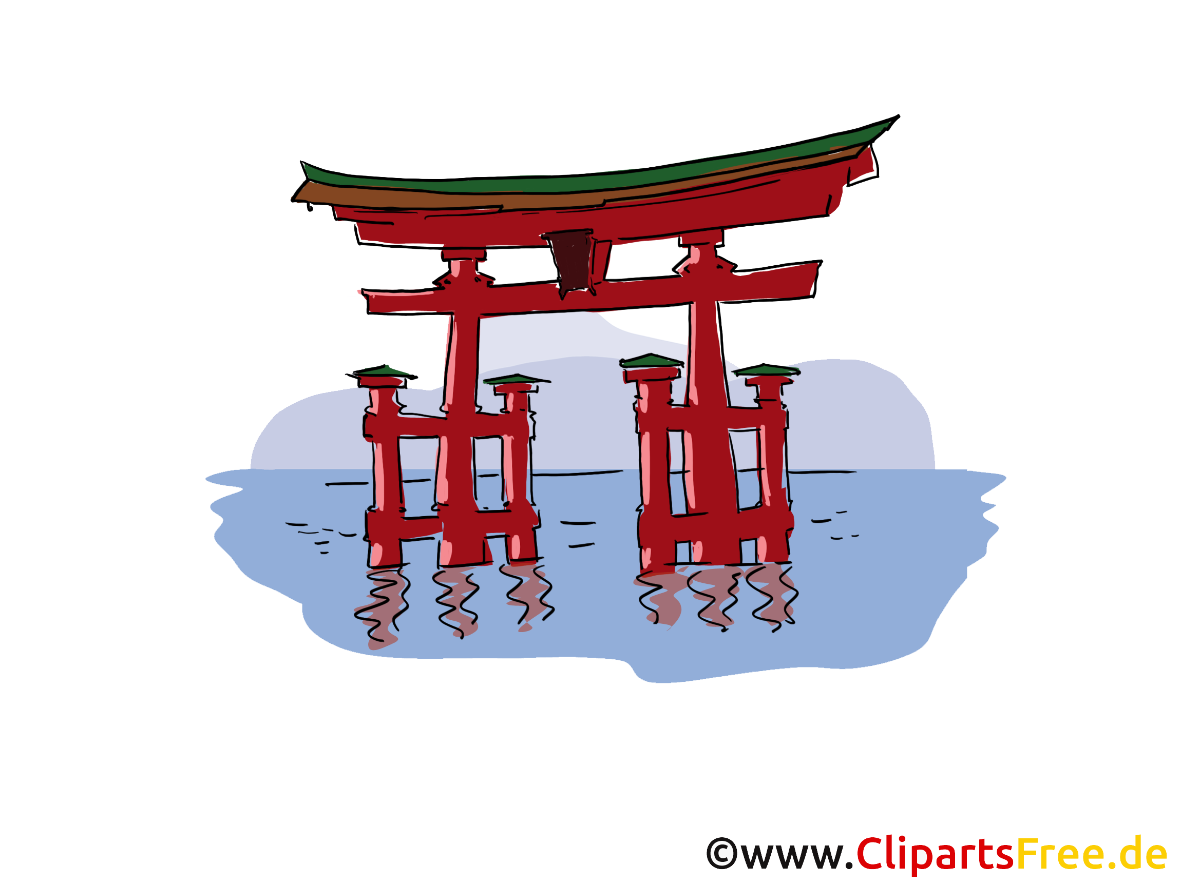 Torii illustration - Japon carte gratuite