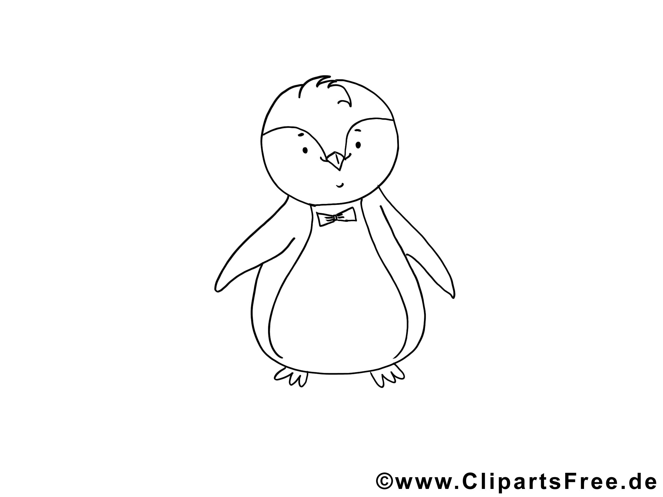 Coloriage pingouin clip art – Animal image gratuite