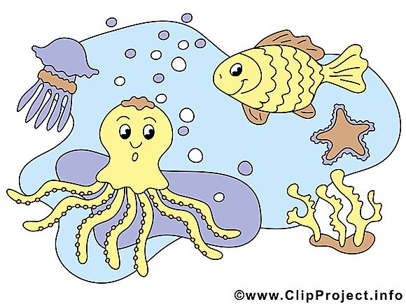 Habitants mer dessin – Animal cliparts à télécharger