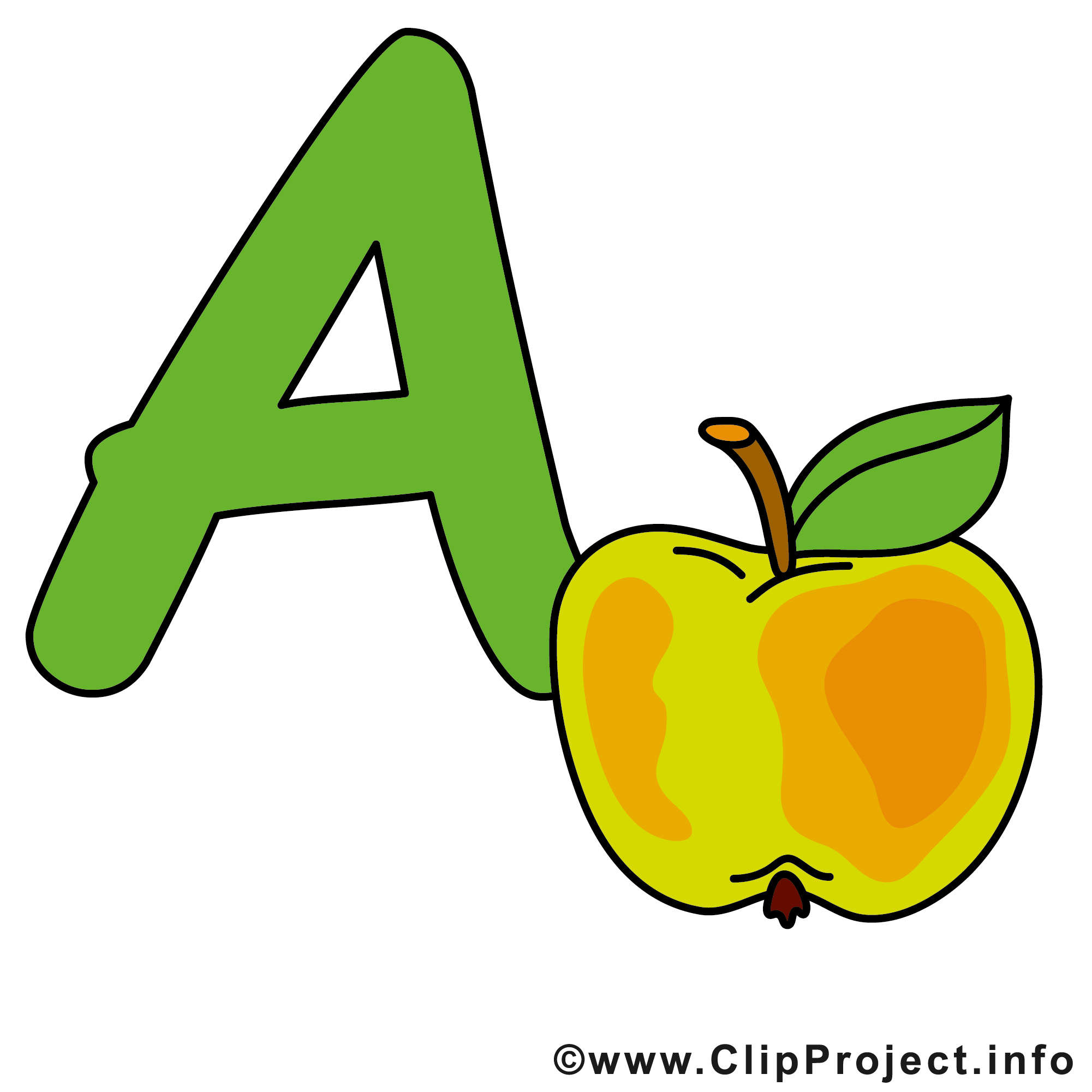 A apple clip art - Alphabet english image gratuite - Alphabet anglais ...