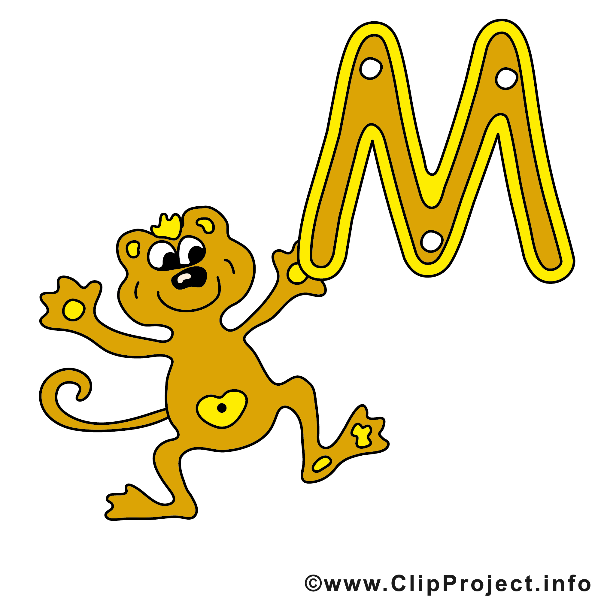 M monkey clip art gratuit - Alphabet english images - Alphabet anglais ...