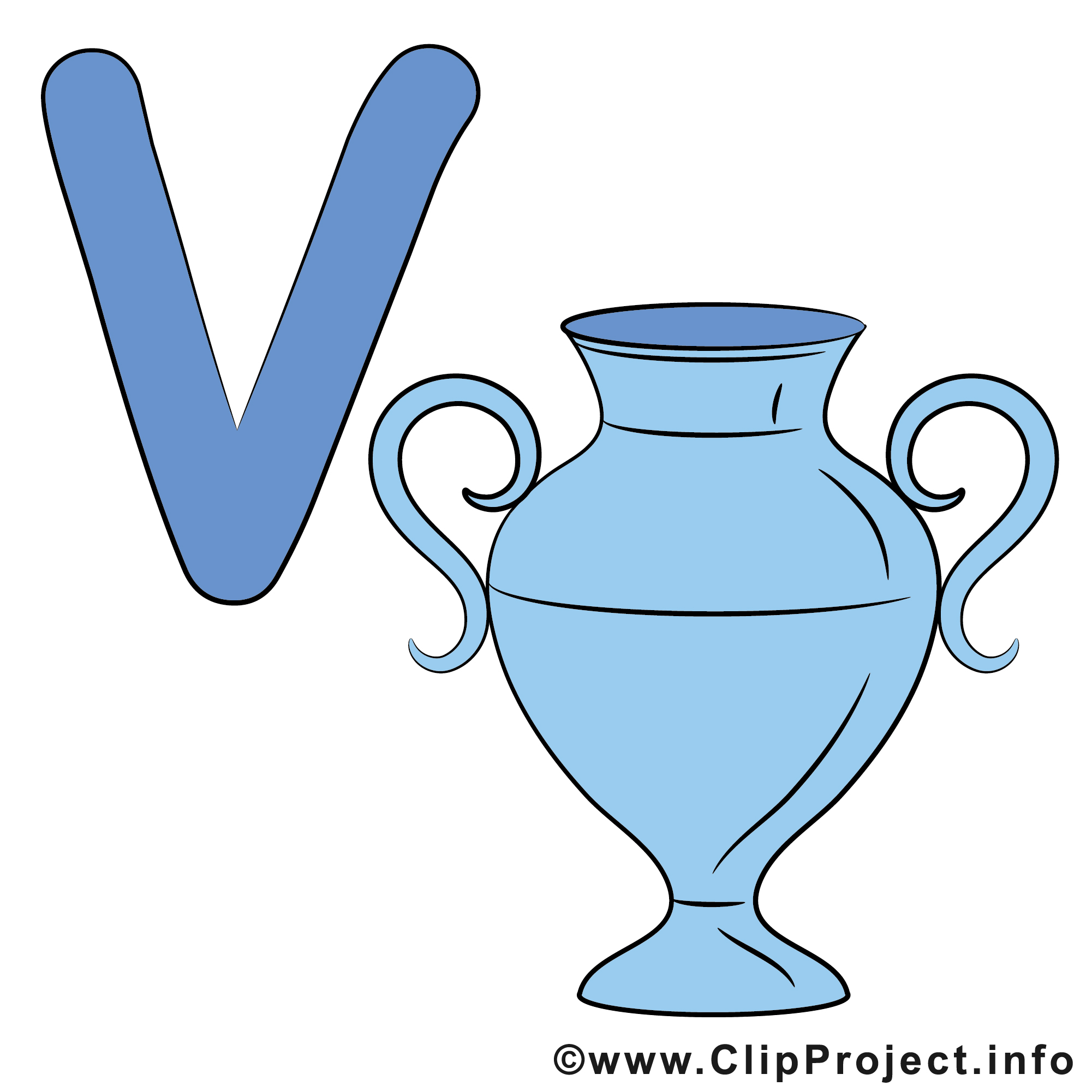 V vase clipart gratuit - Alphabet english images ...