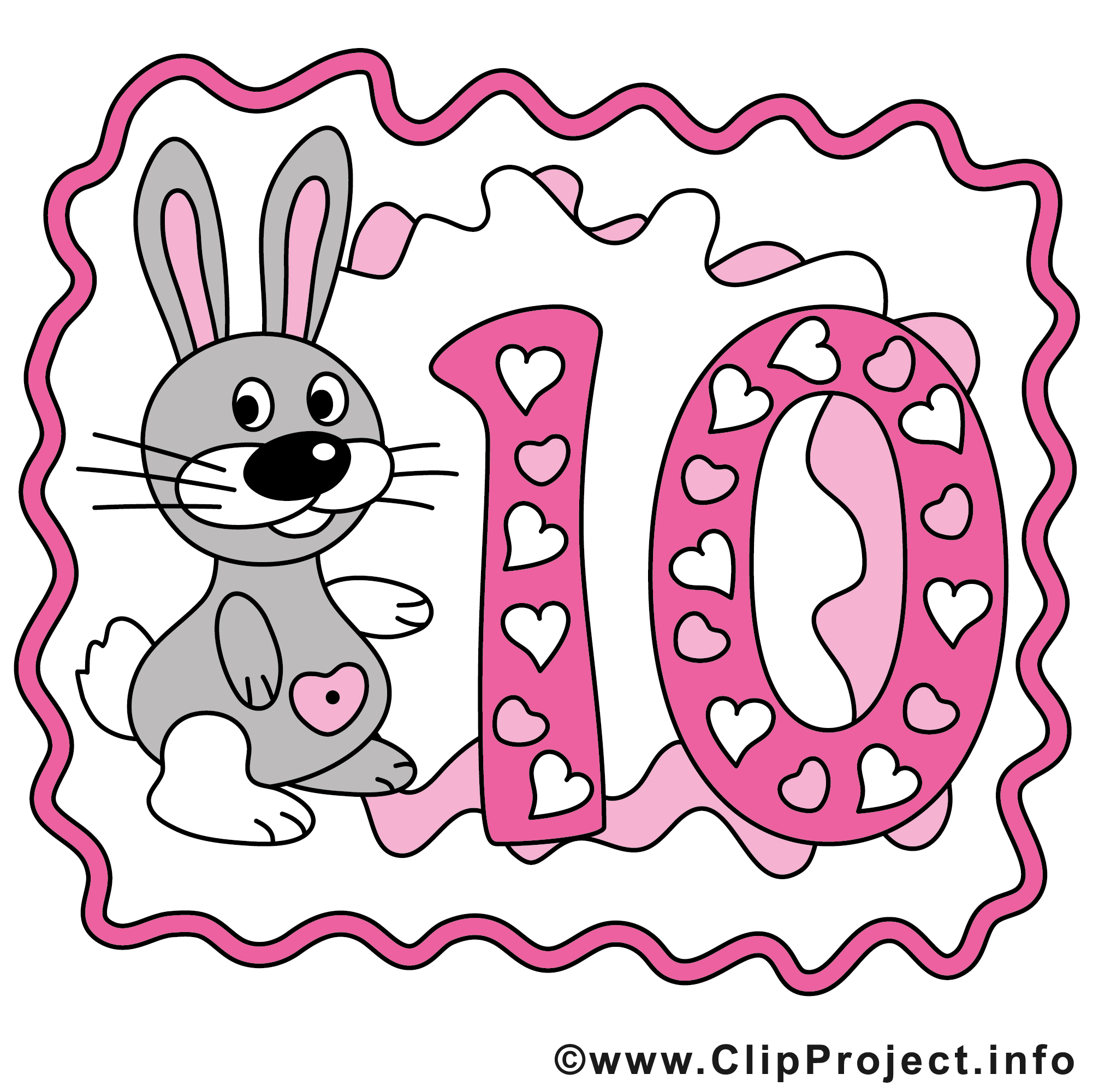 Lapin 10 Ans Images Gratuites Anniversaire Clipart Anniversaire Dessin Picture Image Graphic Clip Art Telecharger Gratuit