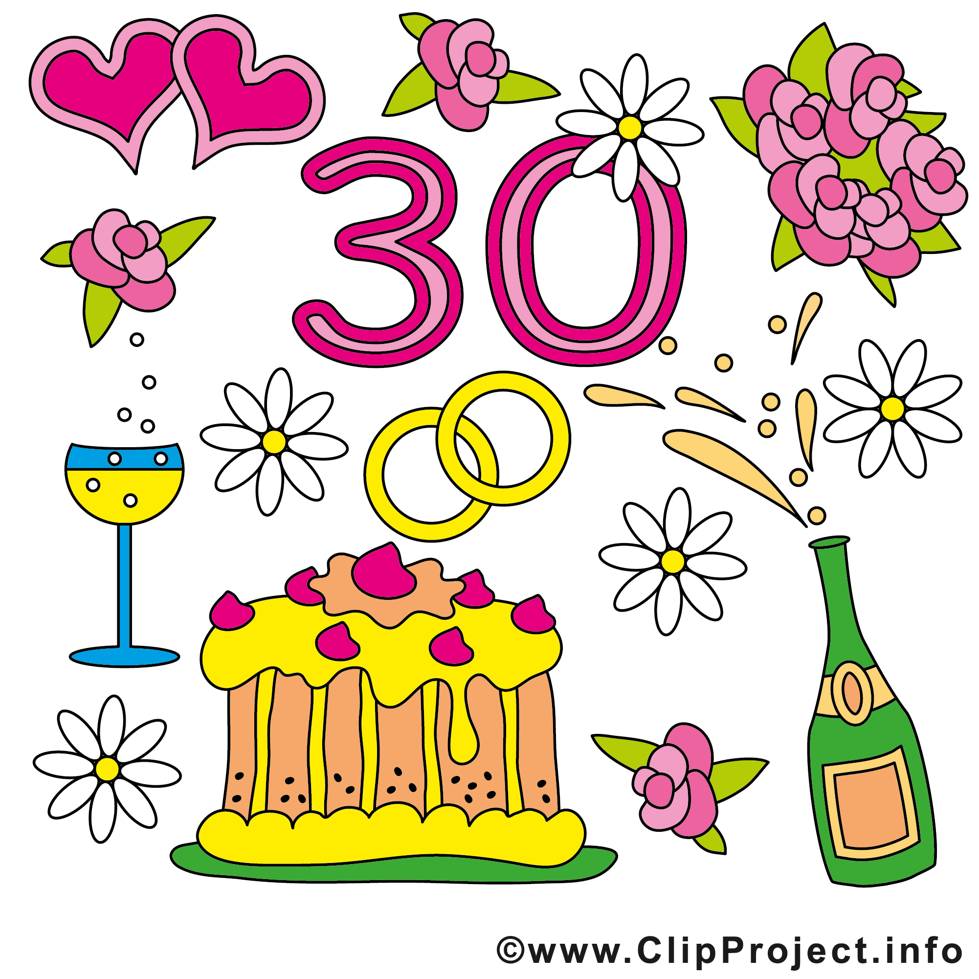 30 ans anniversaire mariage images - Anniversaires de mariage dessin