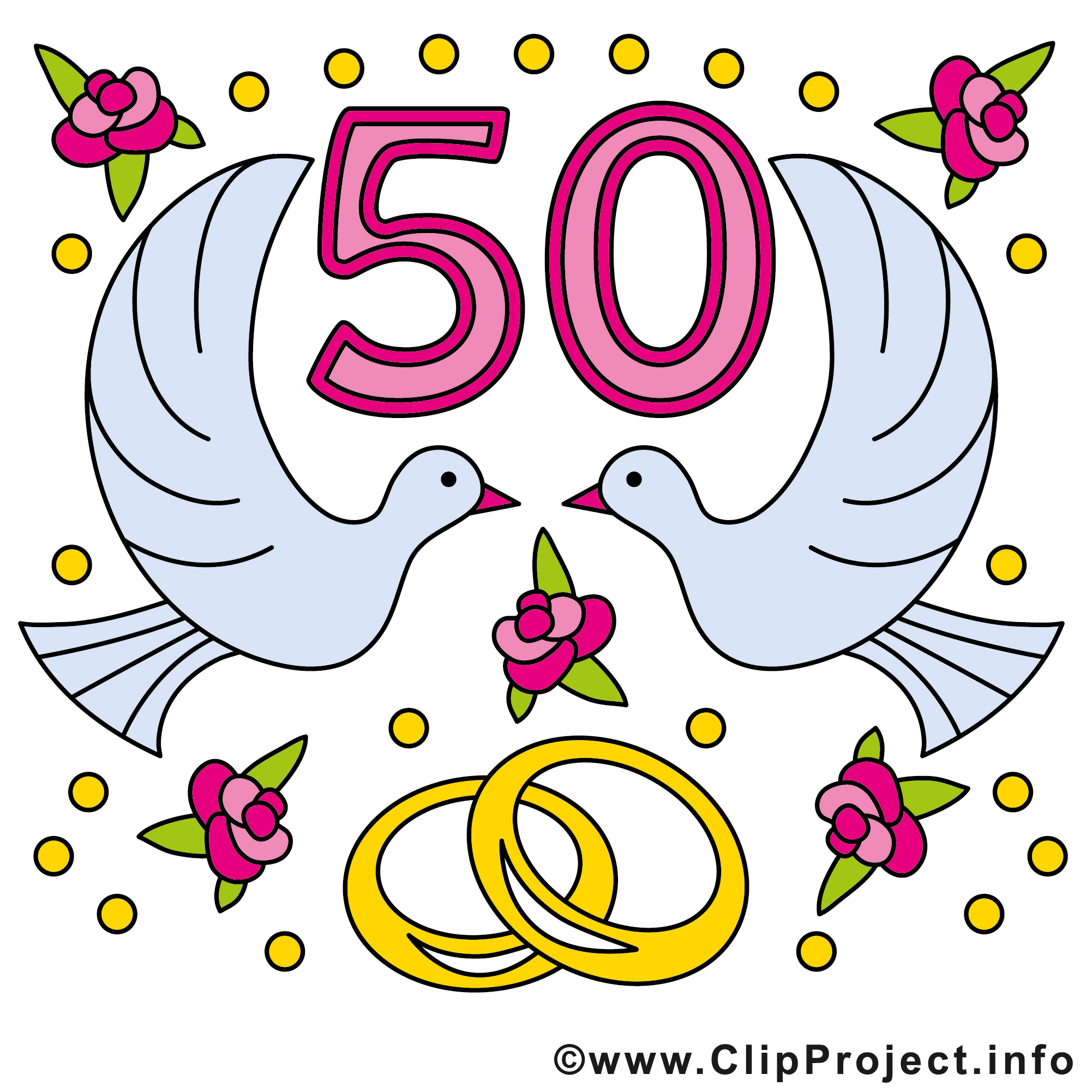 Carte D'anniversaire De Mariage 50 Ans Gratuit / Pour le cinquantième