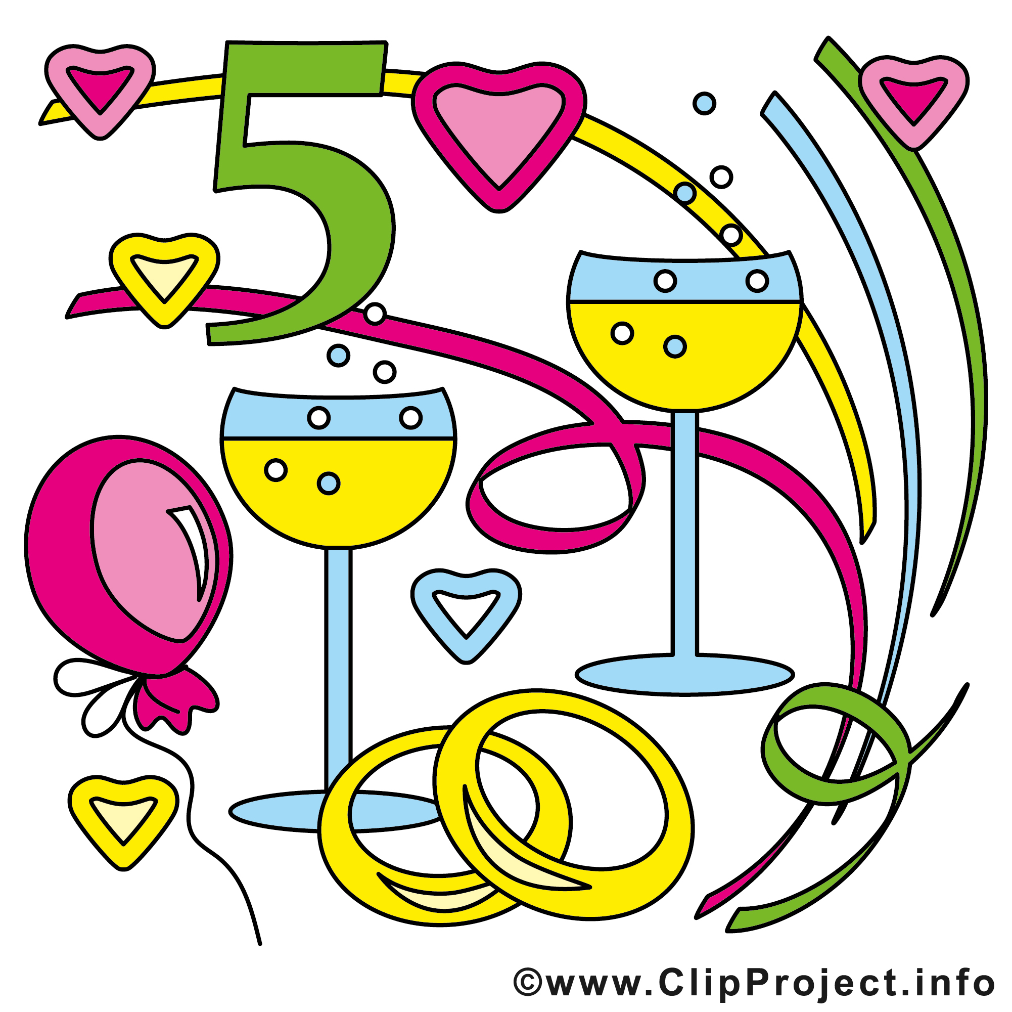 Anniversaire De Mariage Clip Art Gratuit 5 Ans Images Anniversaires De Mariage Dessin Picture Image Graphic Clip Art Telecharger Gratuit