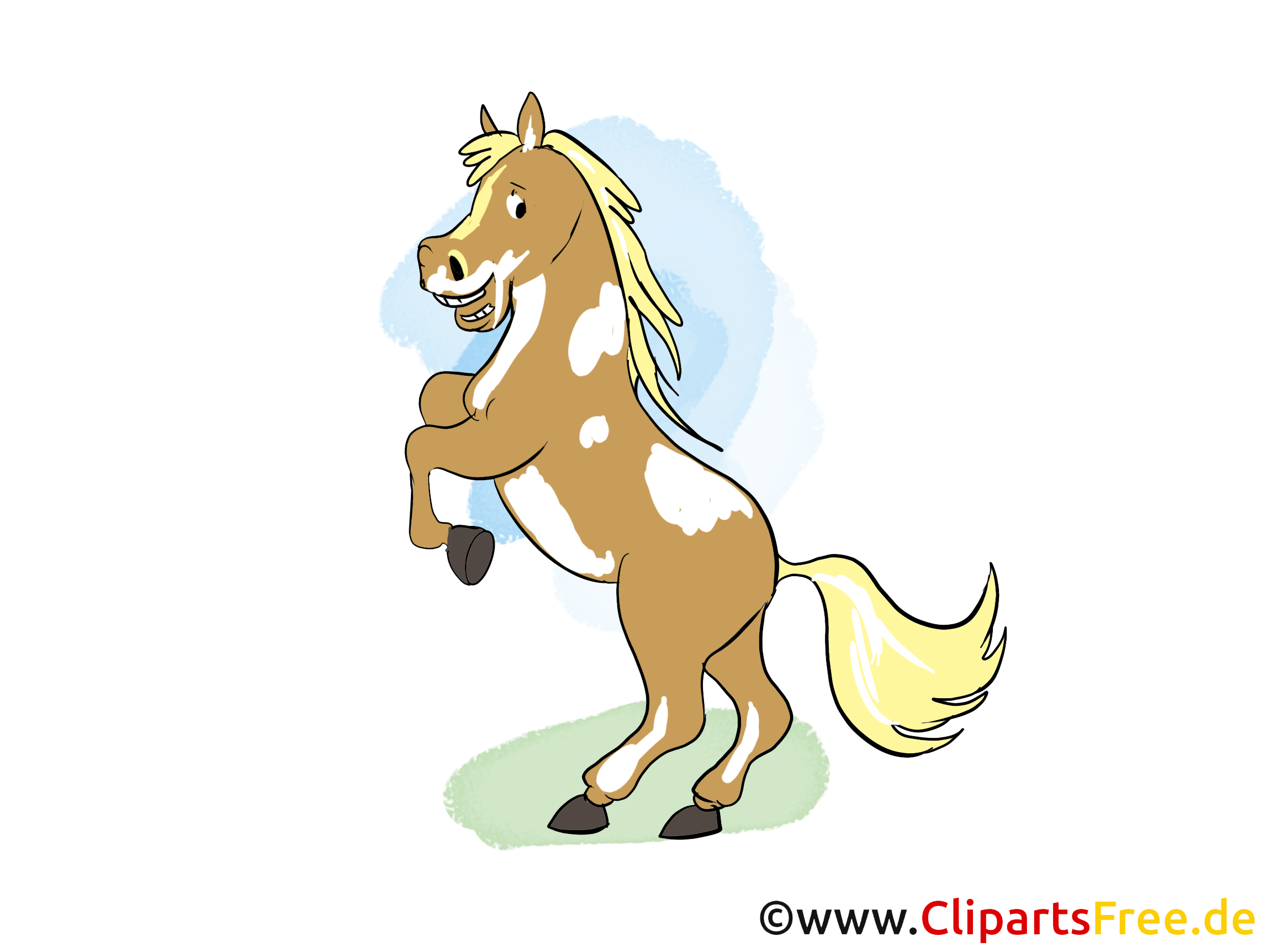 Sur ses pattes de derrière image gratuite – Cheval clipart - Chevaux