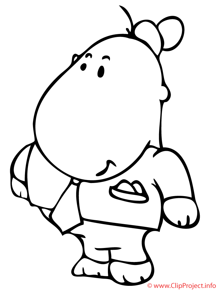 Hippopotame coloriage - Animaux coloriages gratuit dessin, picture