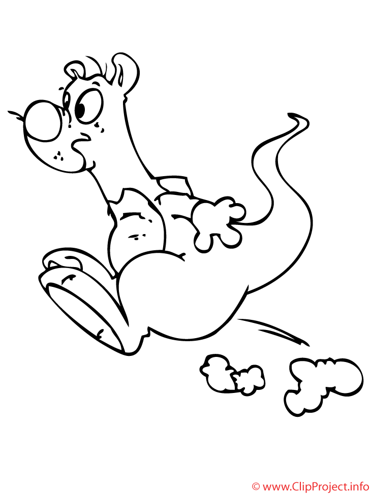 Le kangourou saute coloriage Animaux coloriages gratuit