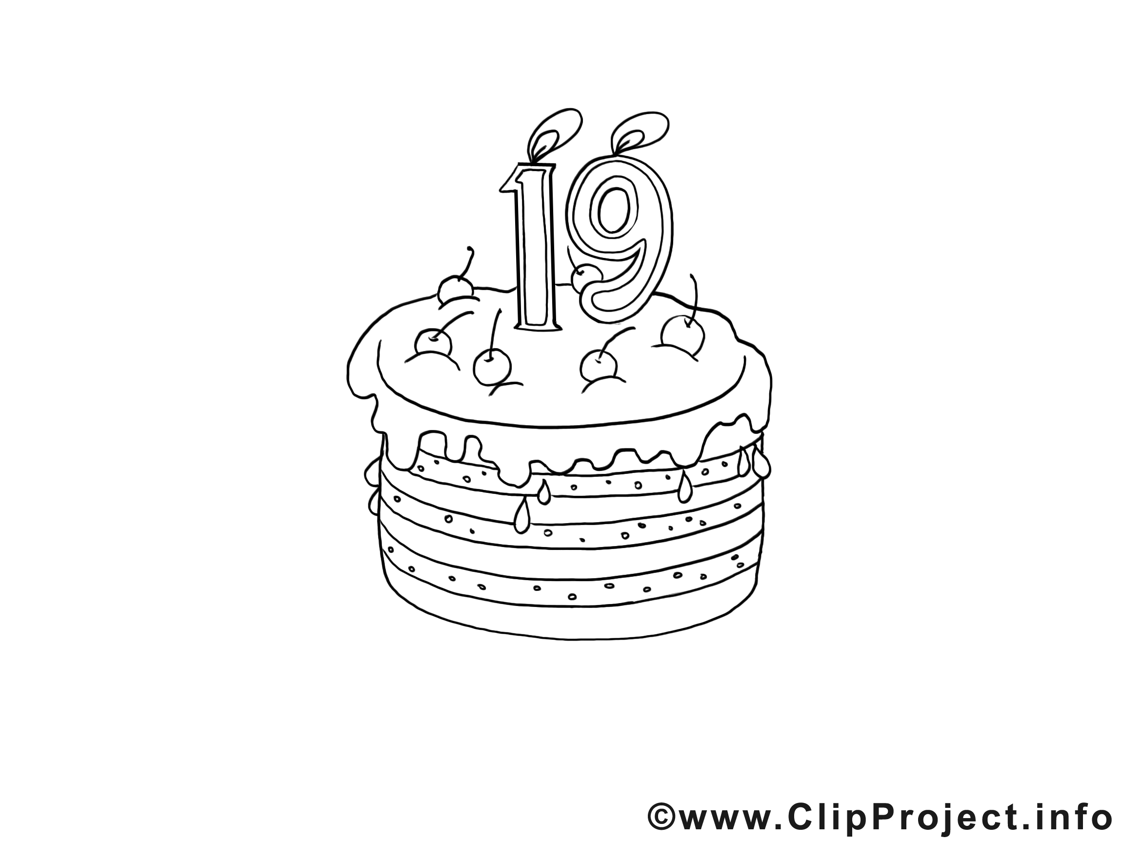 19 ans image – Anniversaire images à colorier - Anniversaire coloriages