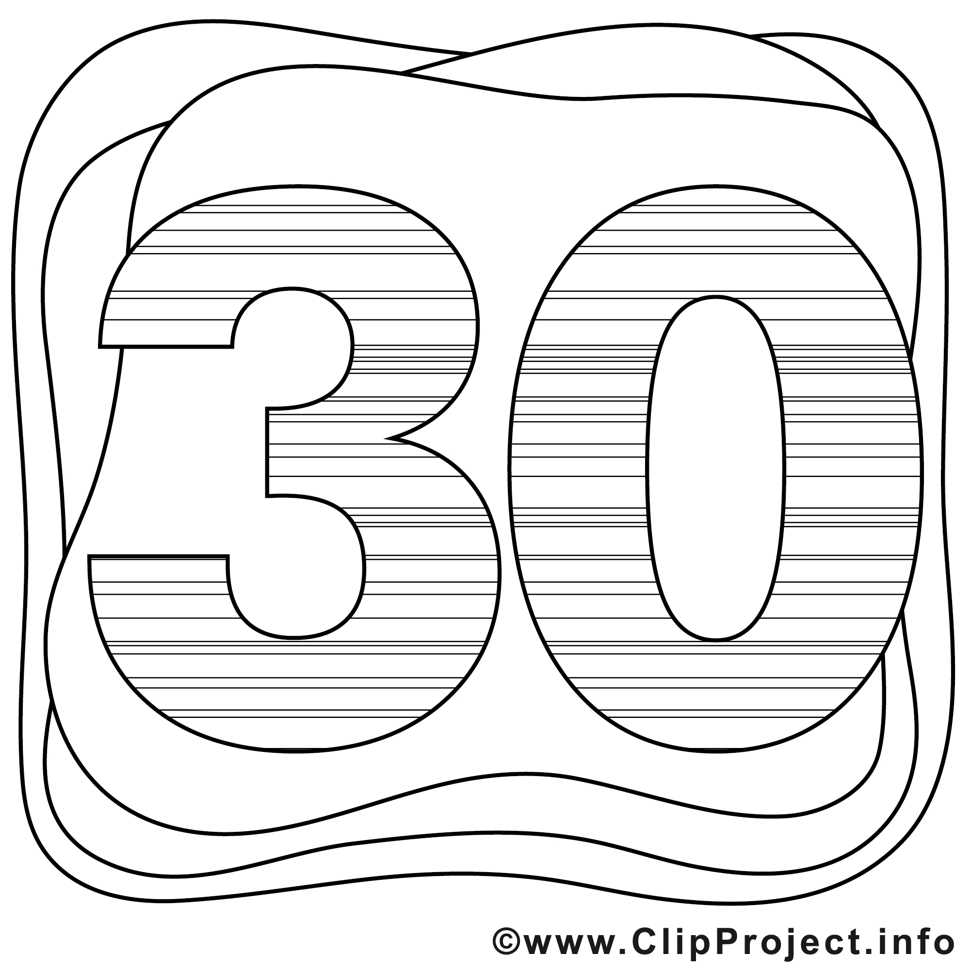 Dessin Anniversaire 30 Ans / 30 ans clipart gratuit - Anniversaire