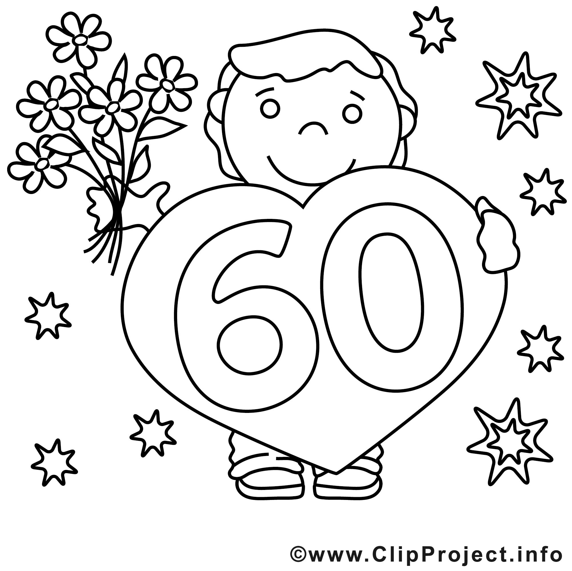 60 ans clip art gratuit – Anniversaire à imprimer - Anniversaire