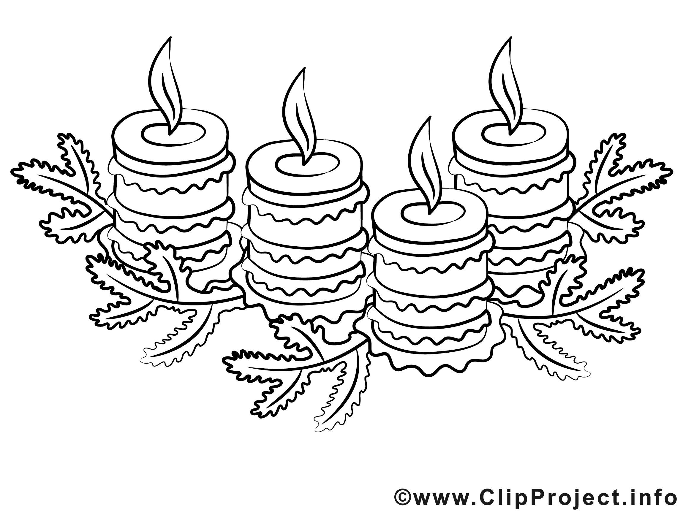 Bougies image gratuite – Noël à colorier - Avent coloriages dessin