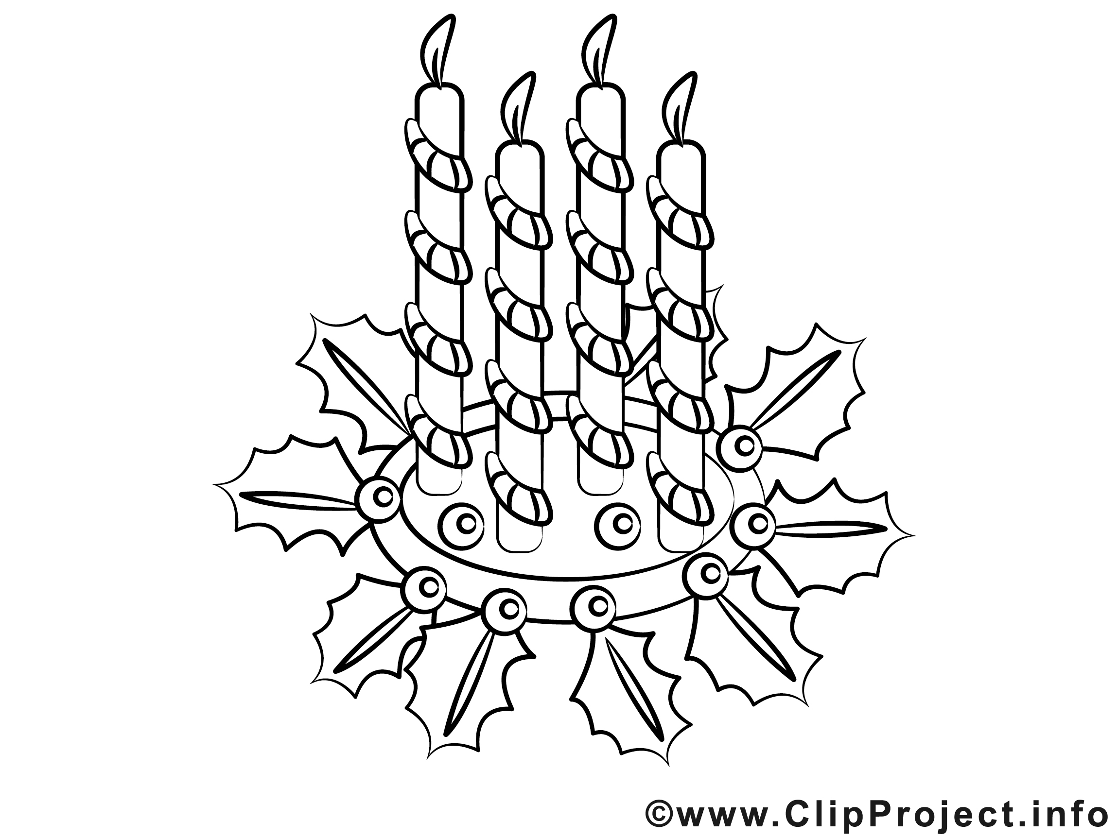 Coloriage bougies illustration à télécharger - Avent coloriages dessin