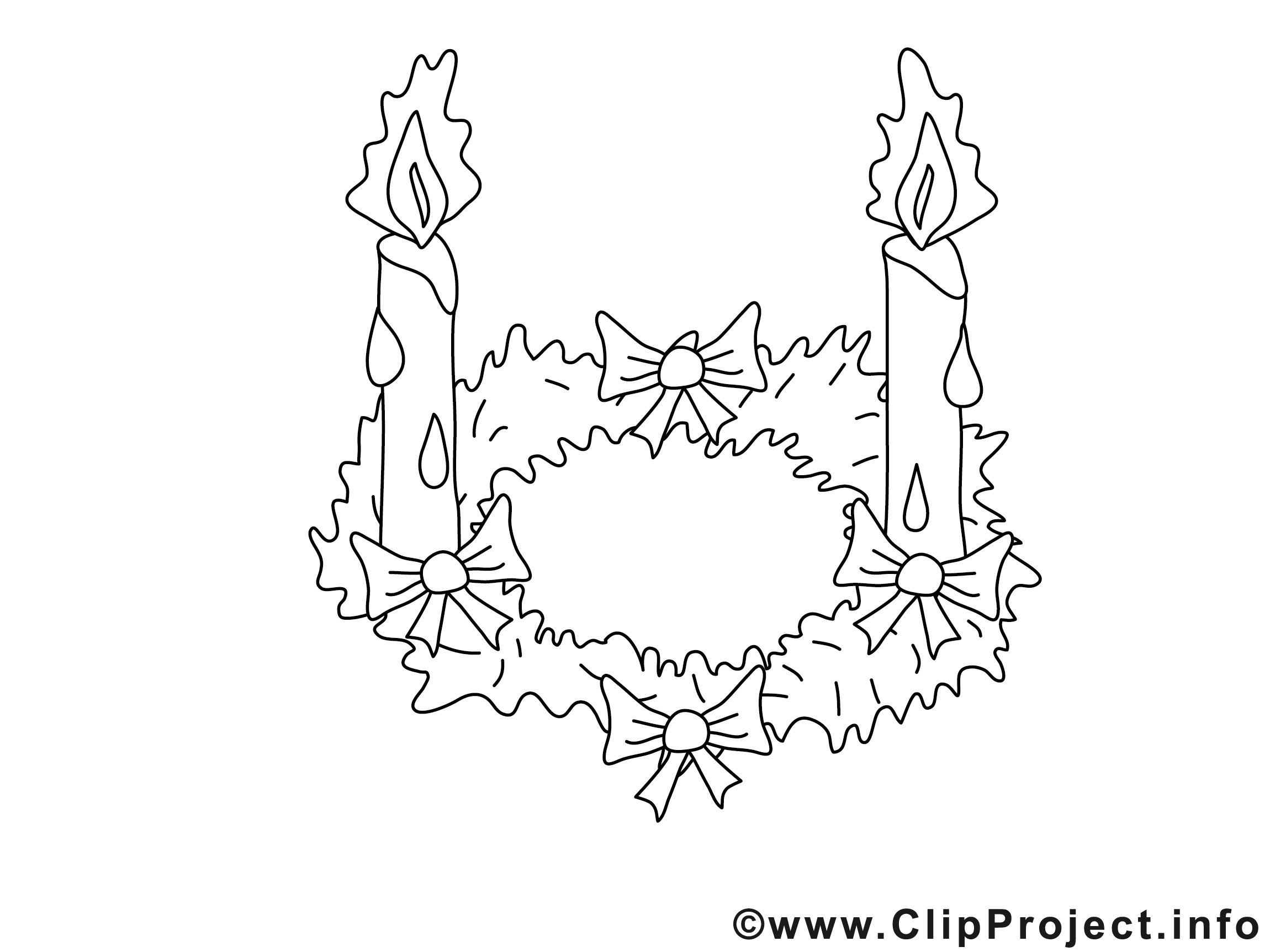 Illustration couronne Avent à imprimer Avent coloriages dessin