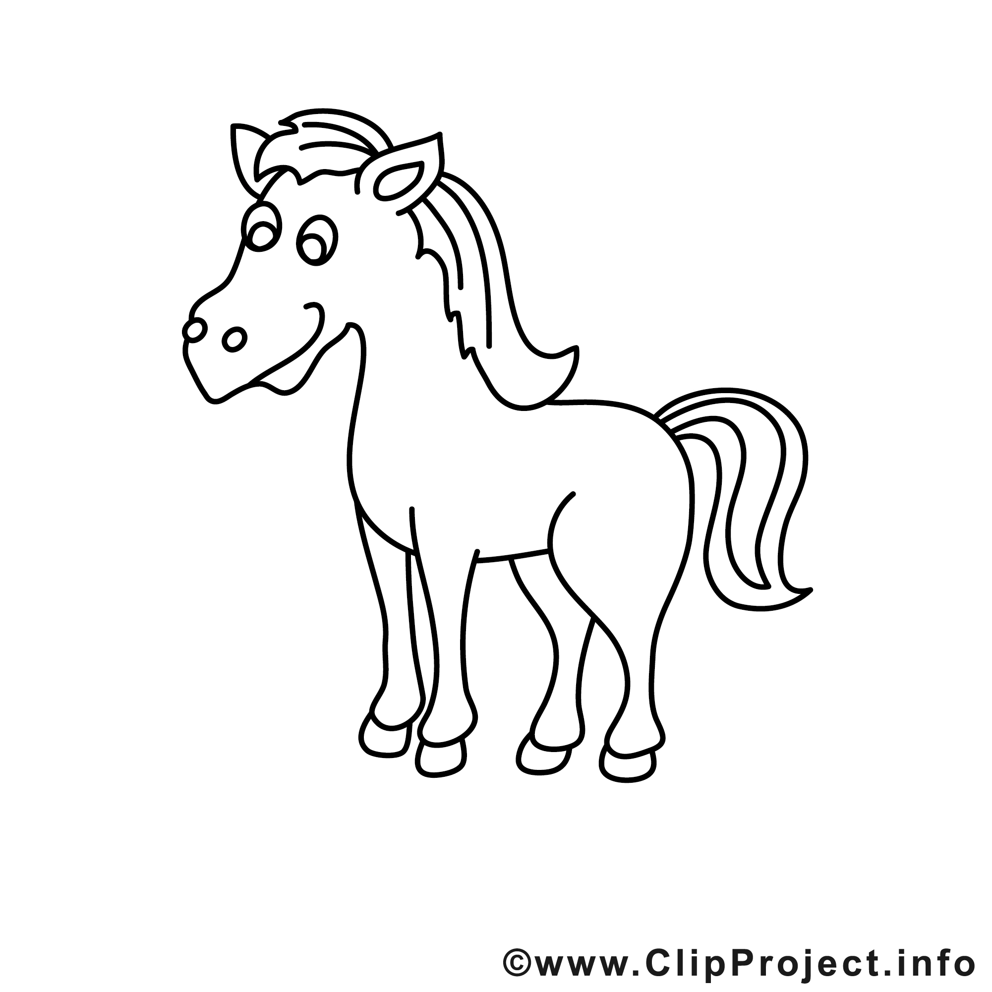 Jument image – Coloriage cheval illustration  Chevaux coloriages