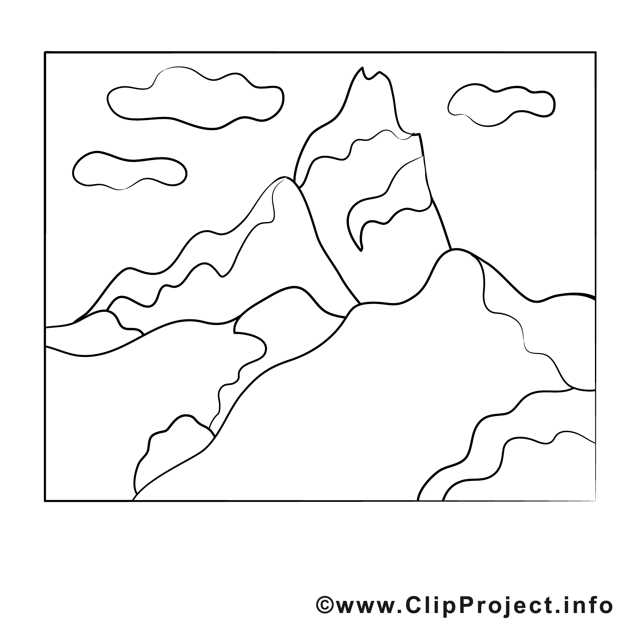 Coloriage montagne divers image à télécharger - Coloriages a imprimer