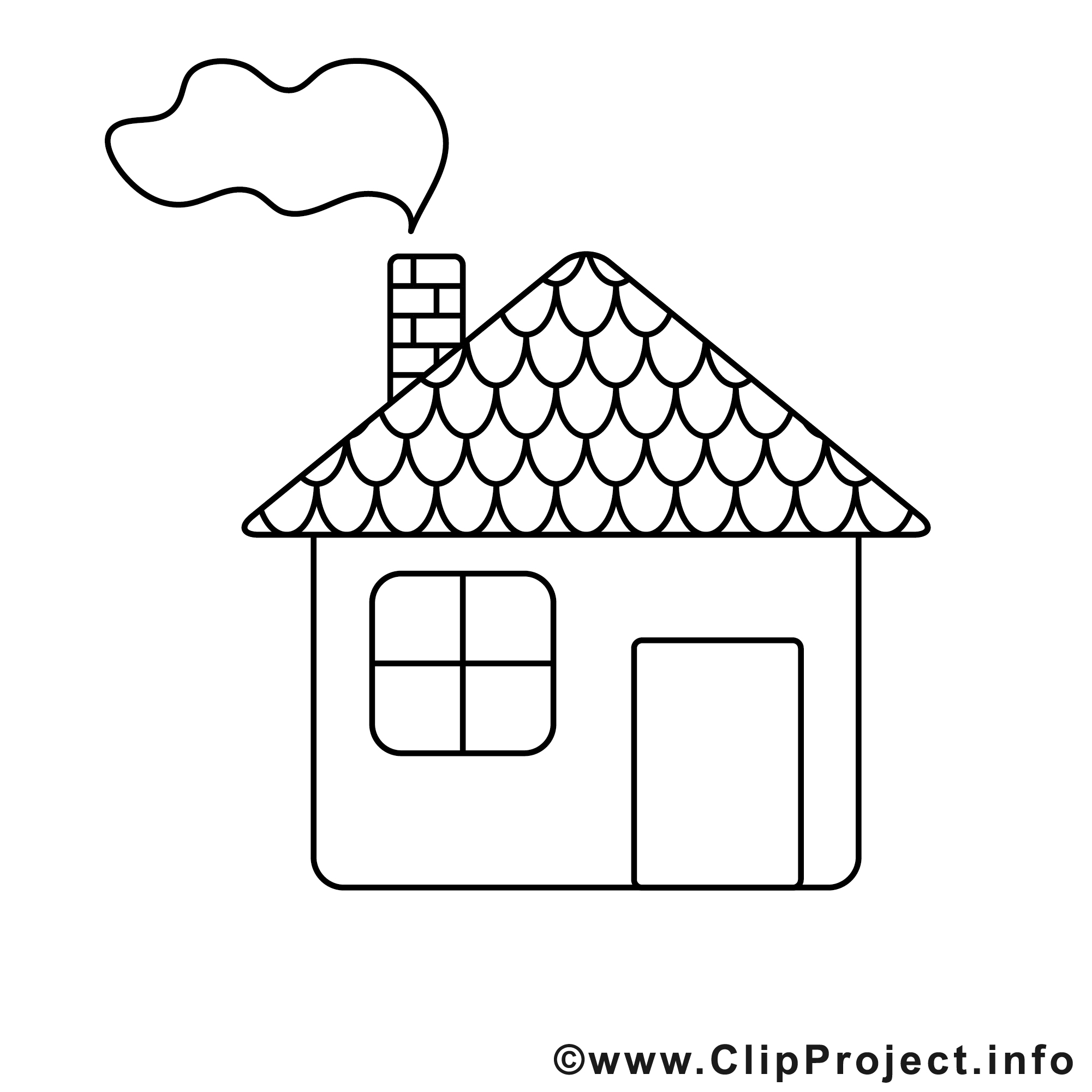 Maison image gratuite – Divers à colorier - Coloriages a imprimer